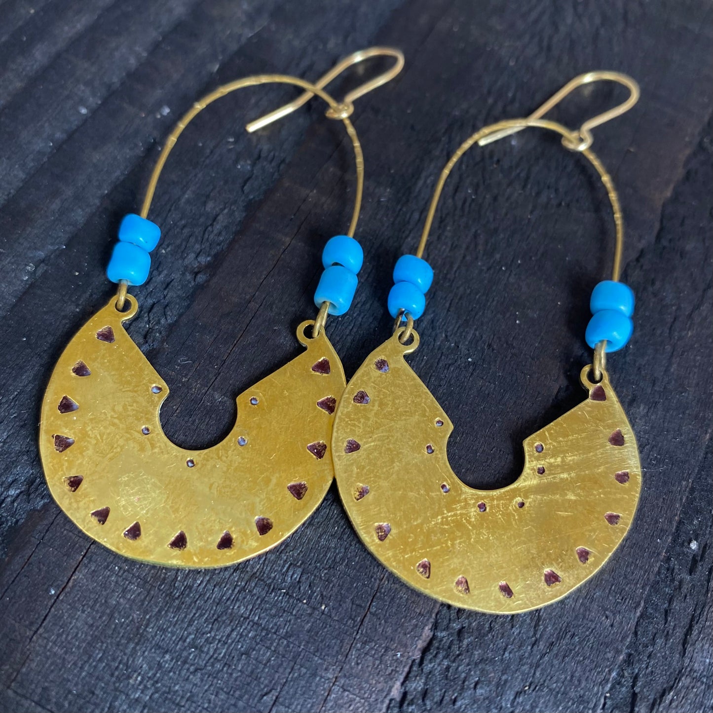 ADELITA Beaded Brass Earrings