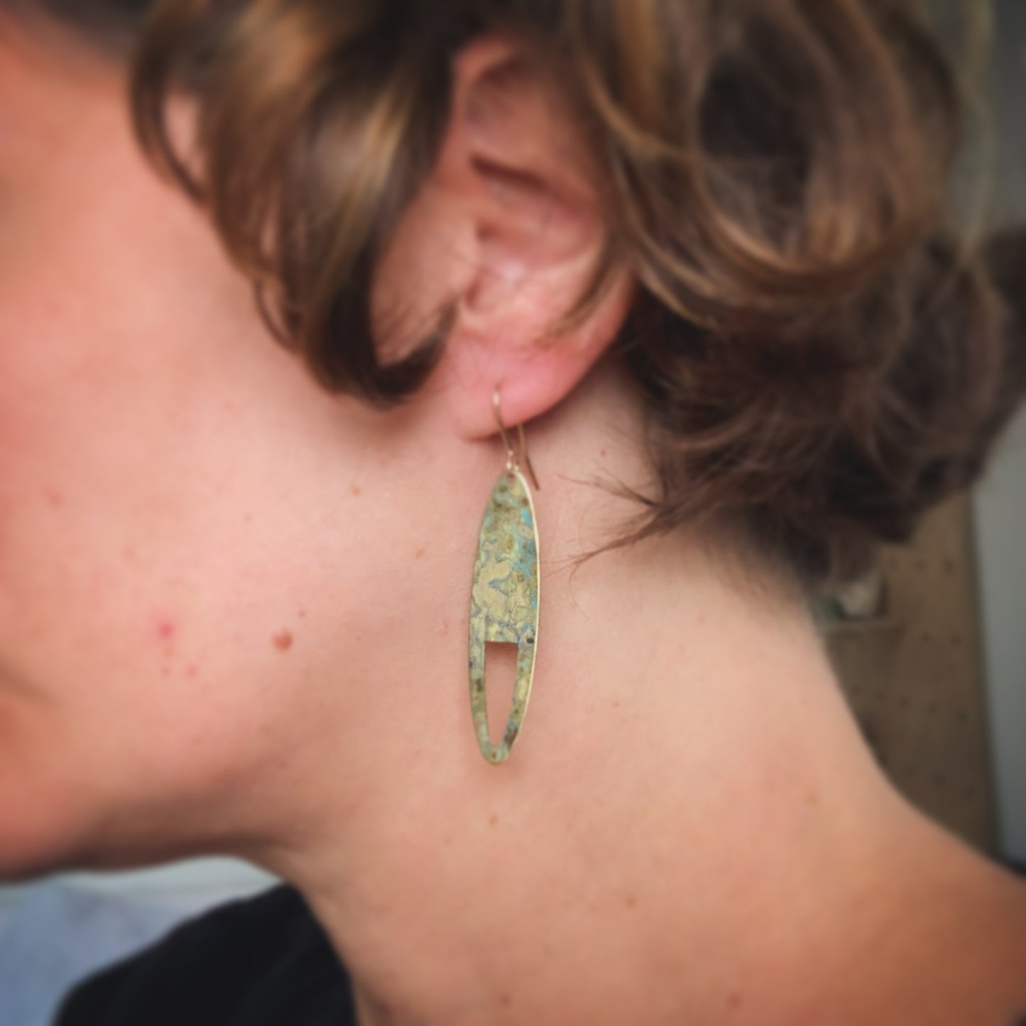 DUNE Patinated Brass Earrings