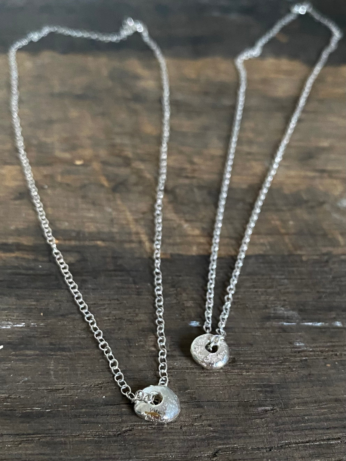 Hag Stone Recycled Sterling Silver Necklace