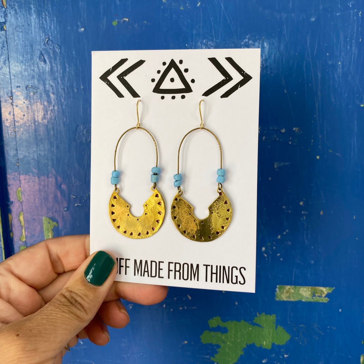 ADELITA Beaded Brass Earrings