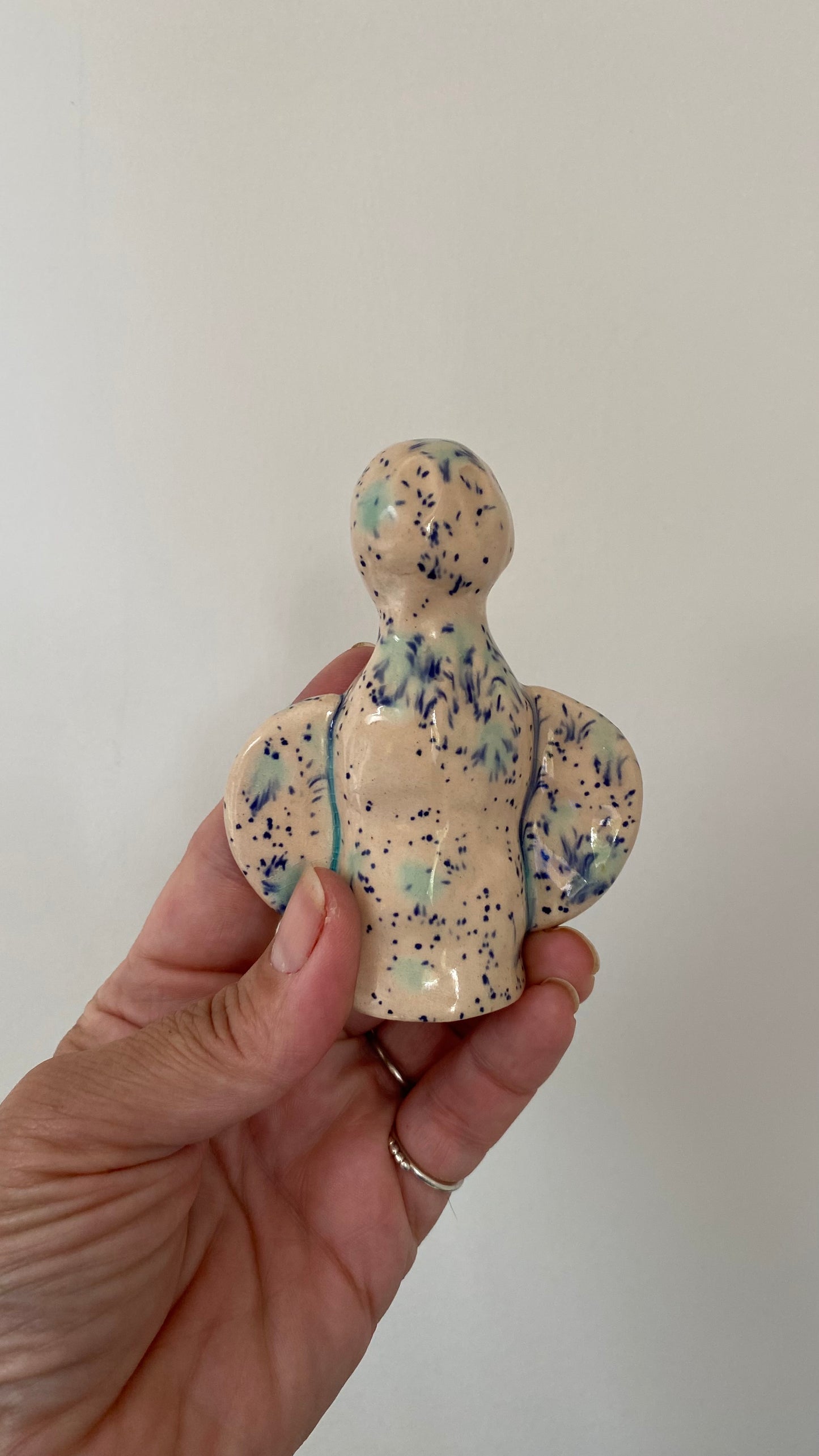 Altar Woman Figurine - Ceramic - Pink Speckled