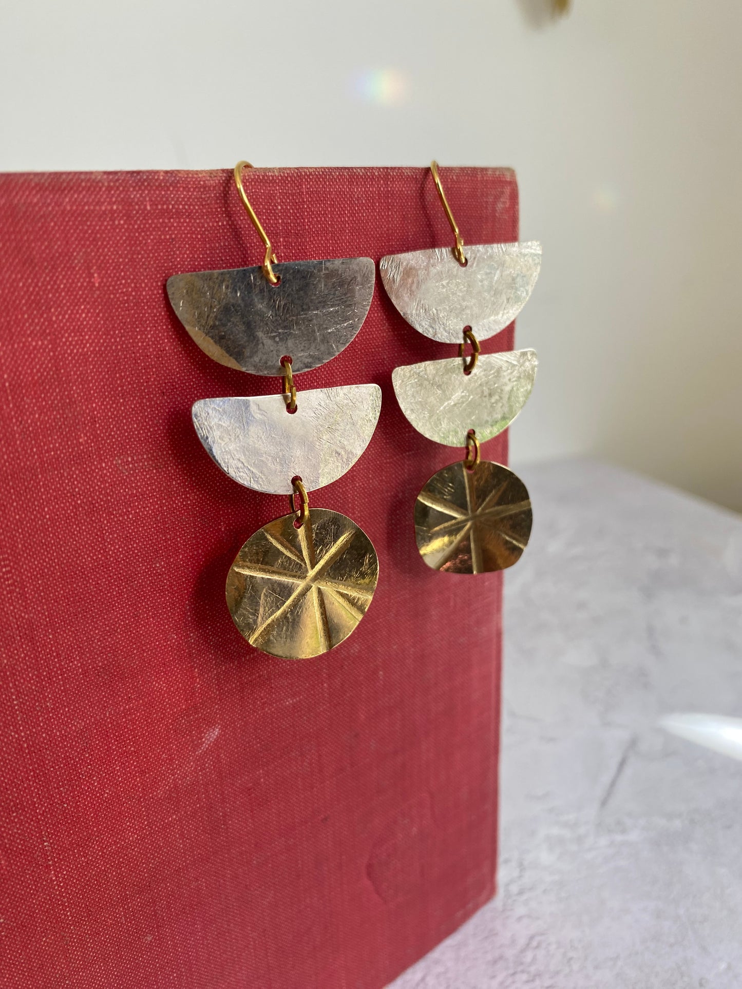 Saturday Sun Statement Earrings - Silver & Gold