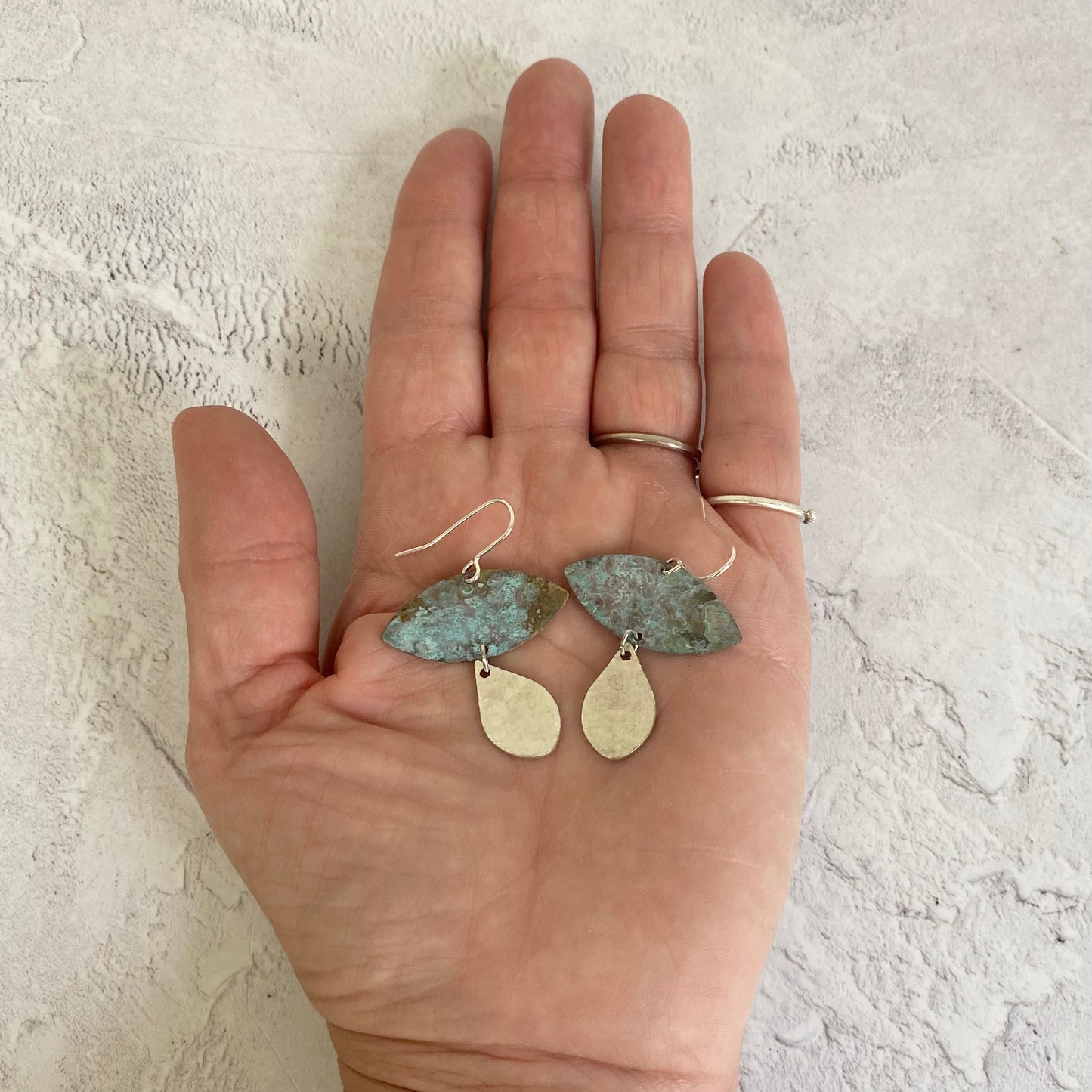 SACRED TEARS Turquoise Patina and Hammered Aluminium