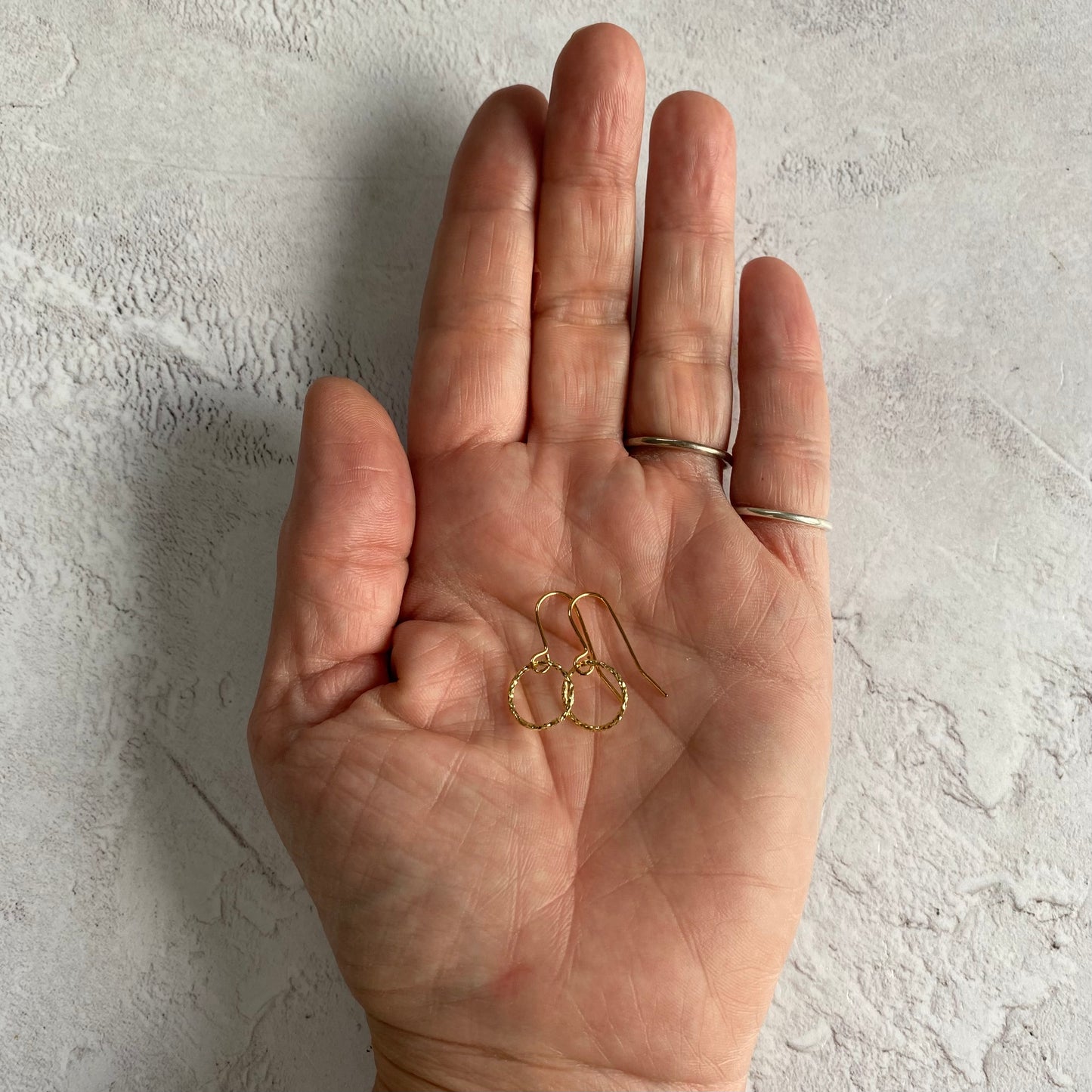 Tiny Golden Diamond Cut Hoops