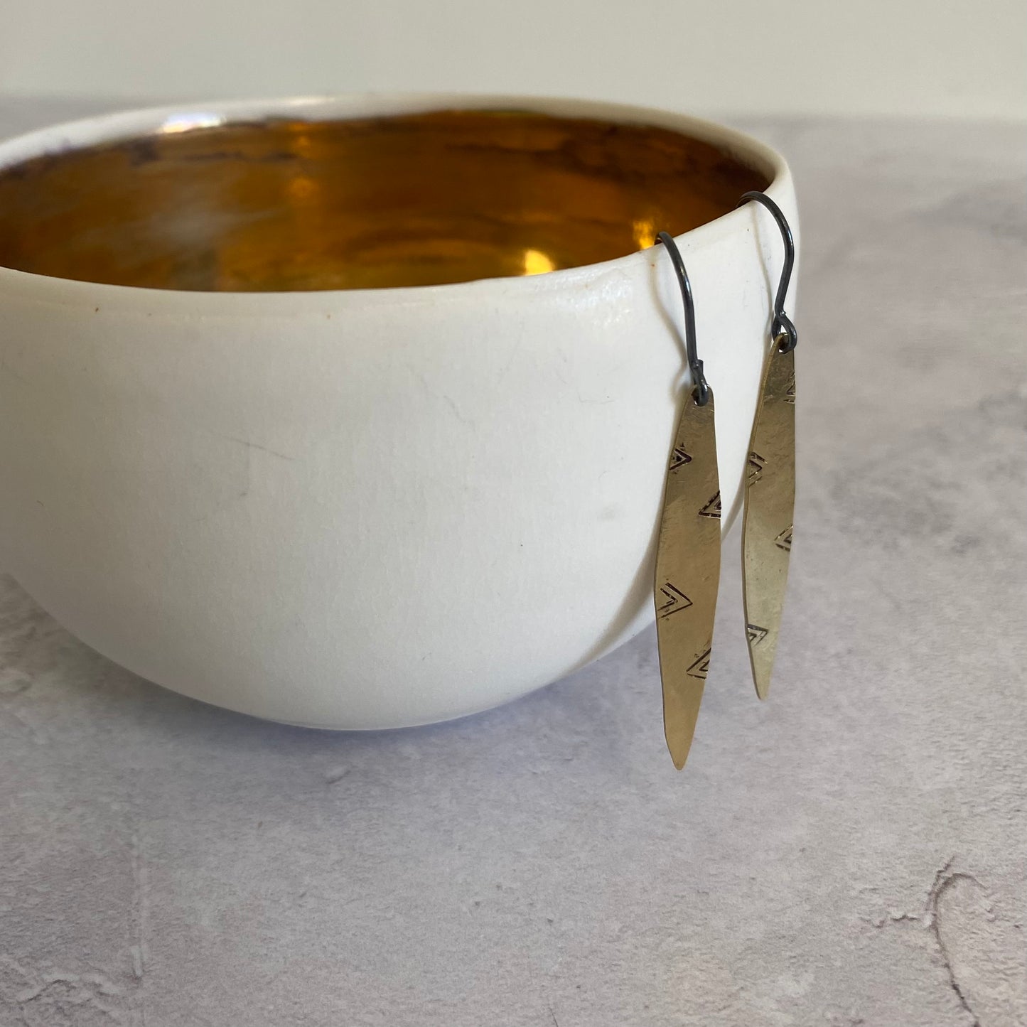 ELLIPSE Brass Hammered Earrings