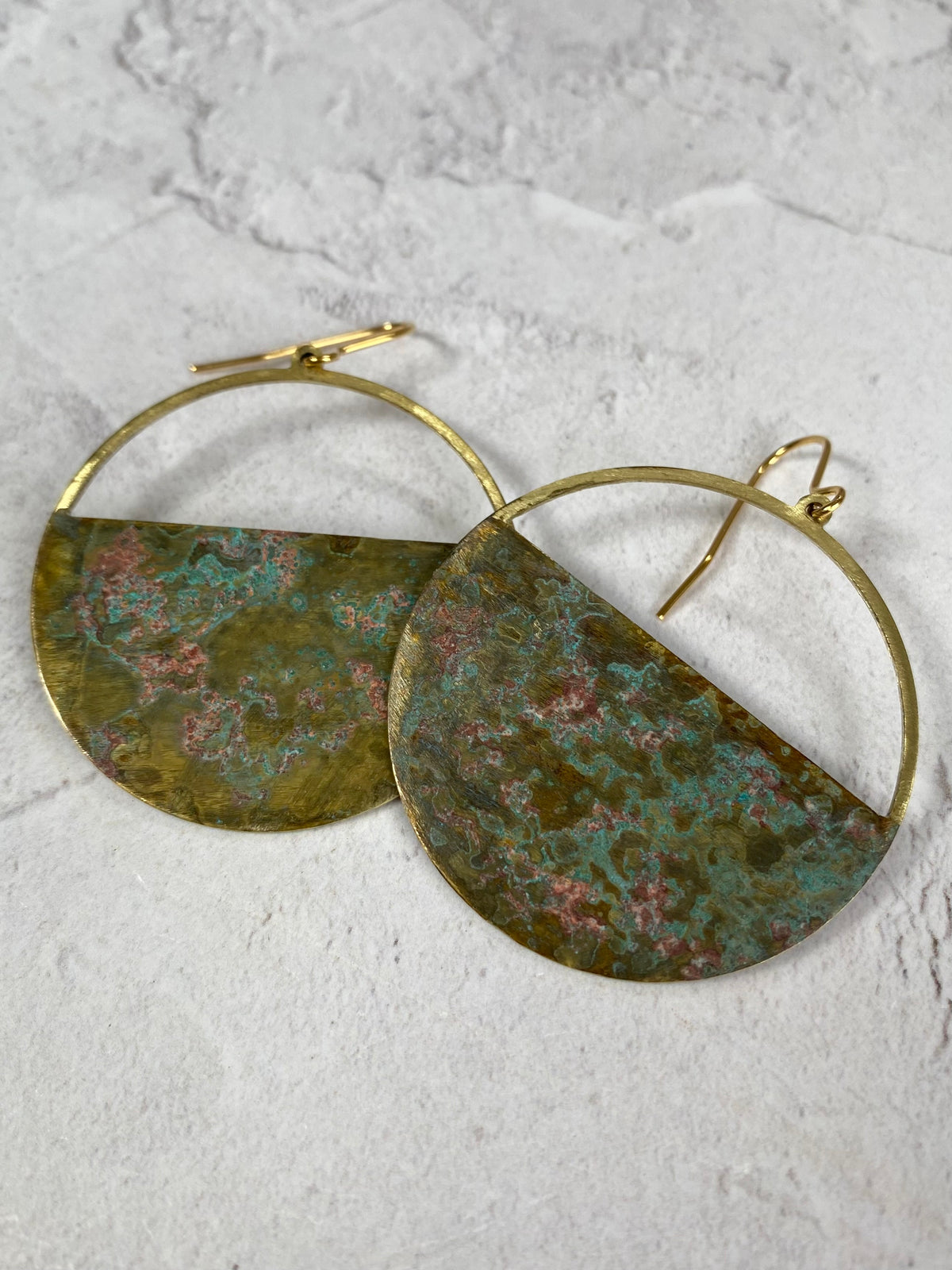 HORIZON Patinated Brass Earrings