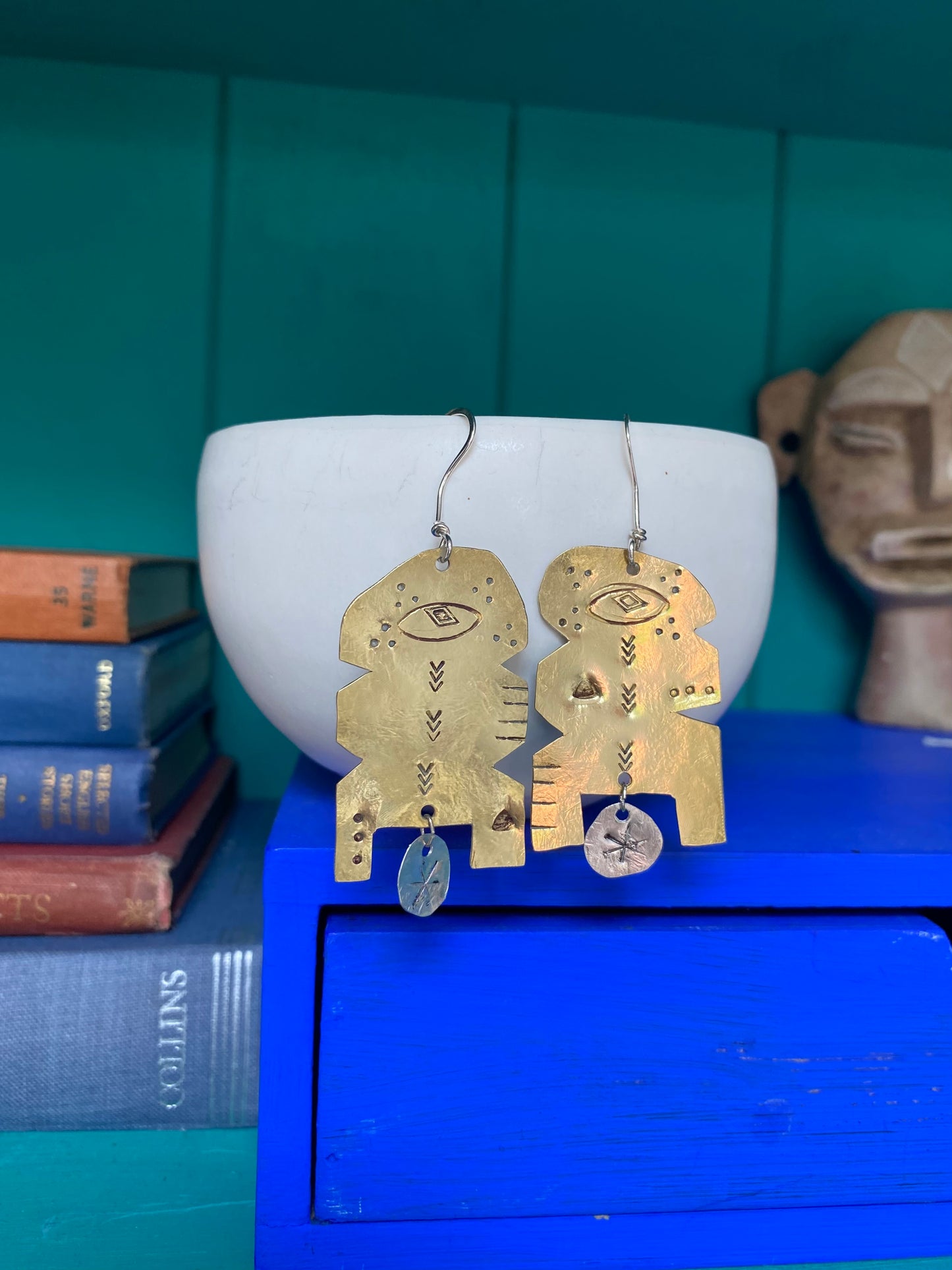 PRIMA Brass and Sterling Silver statement Earrings