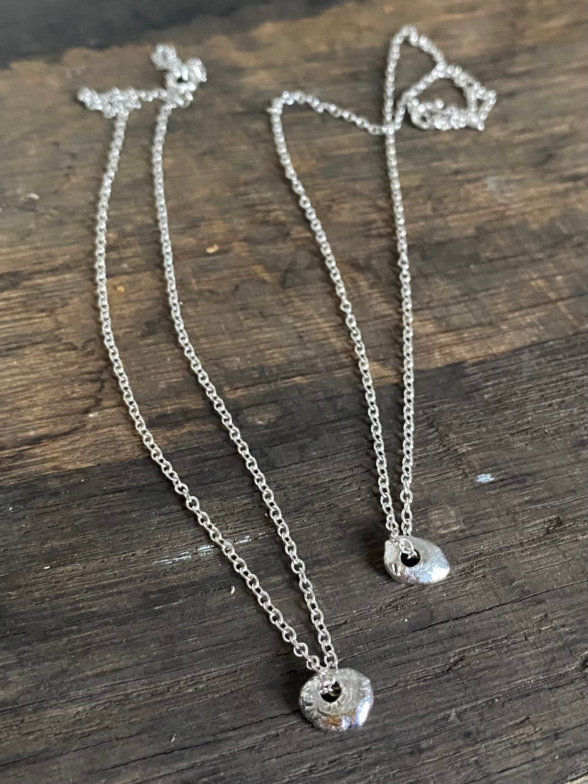 Hag Stone Recycled Sterling Silver Necklace