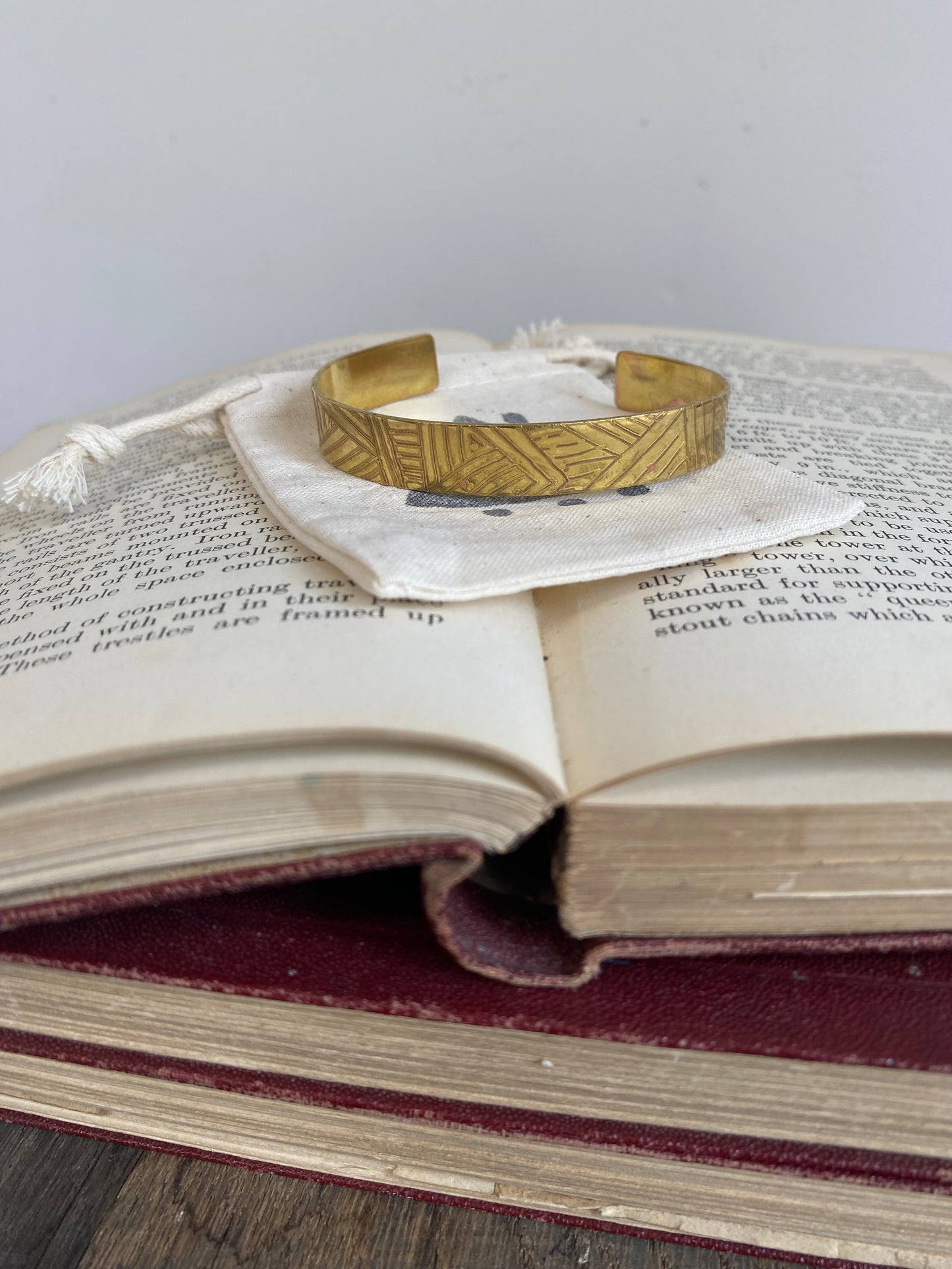 THREAD Etched Brass Cuff