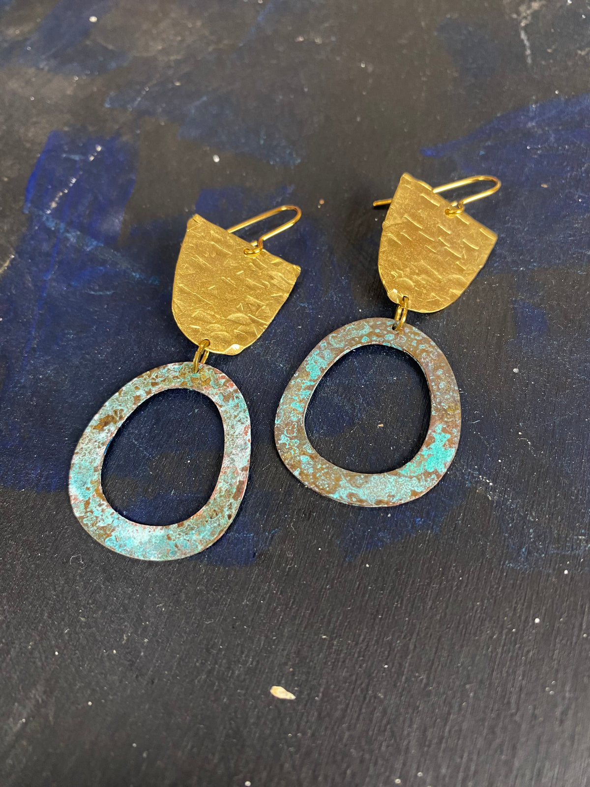 HEPWORTH Patinated Brass Earrings