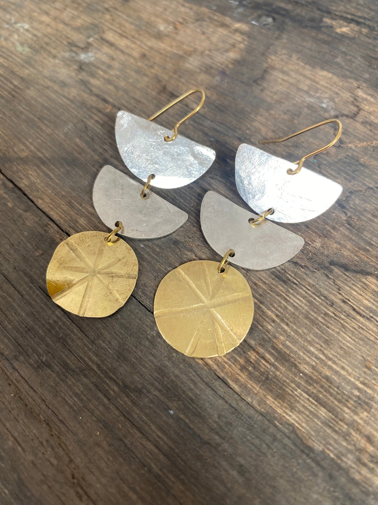 Saturday Sun Statement Earrings - Silver & Gold