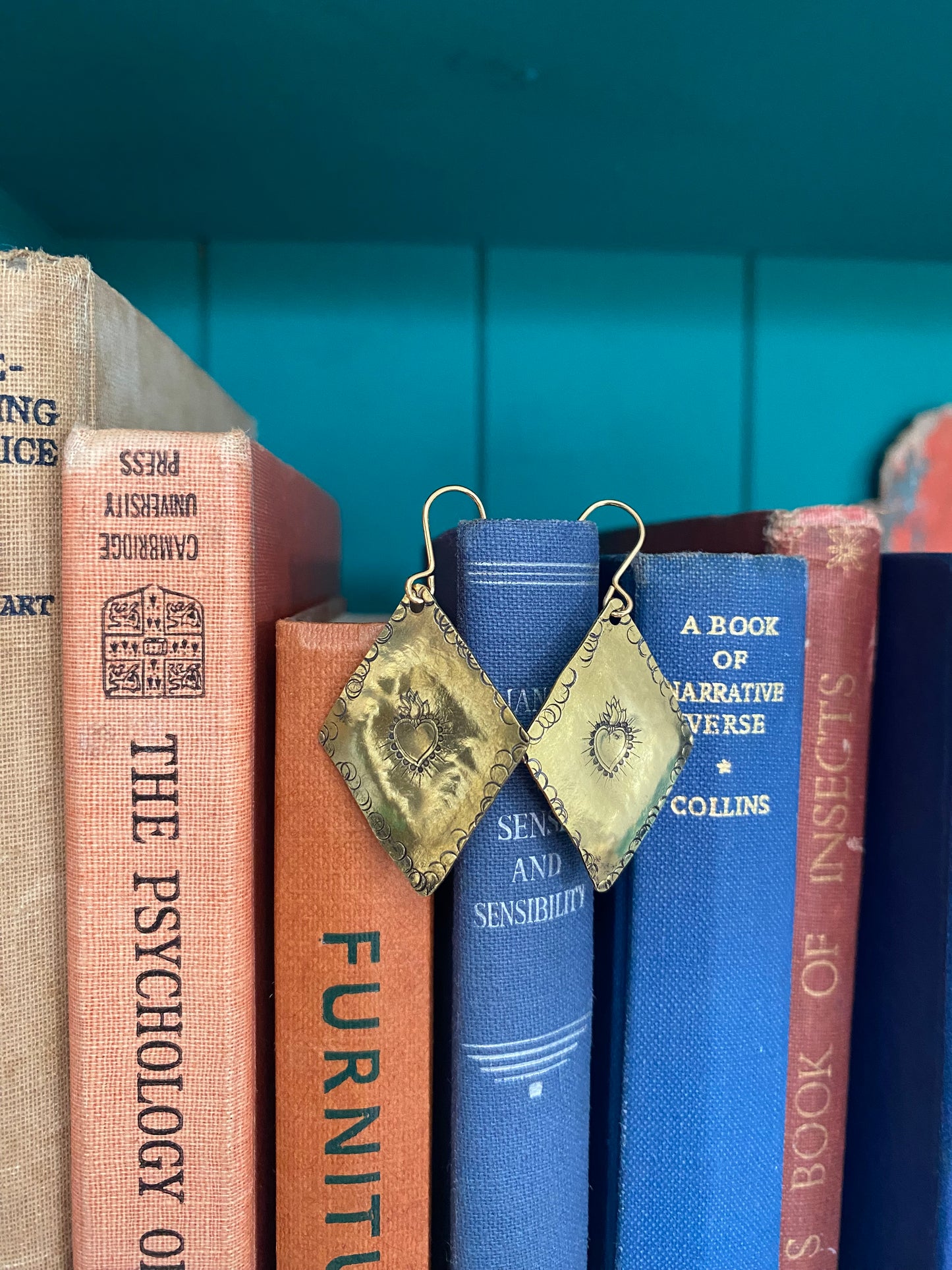 CORAZON Golden Brass Repoussé Earrings