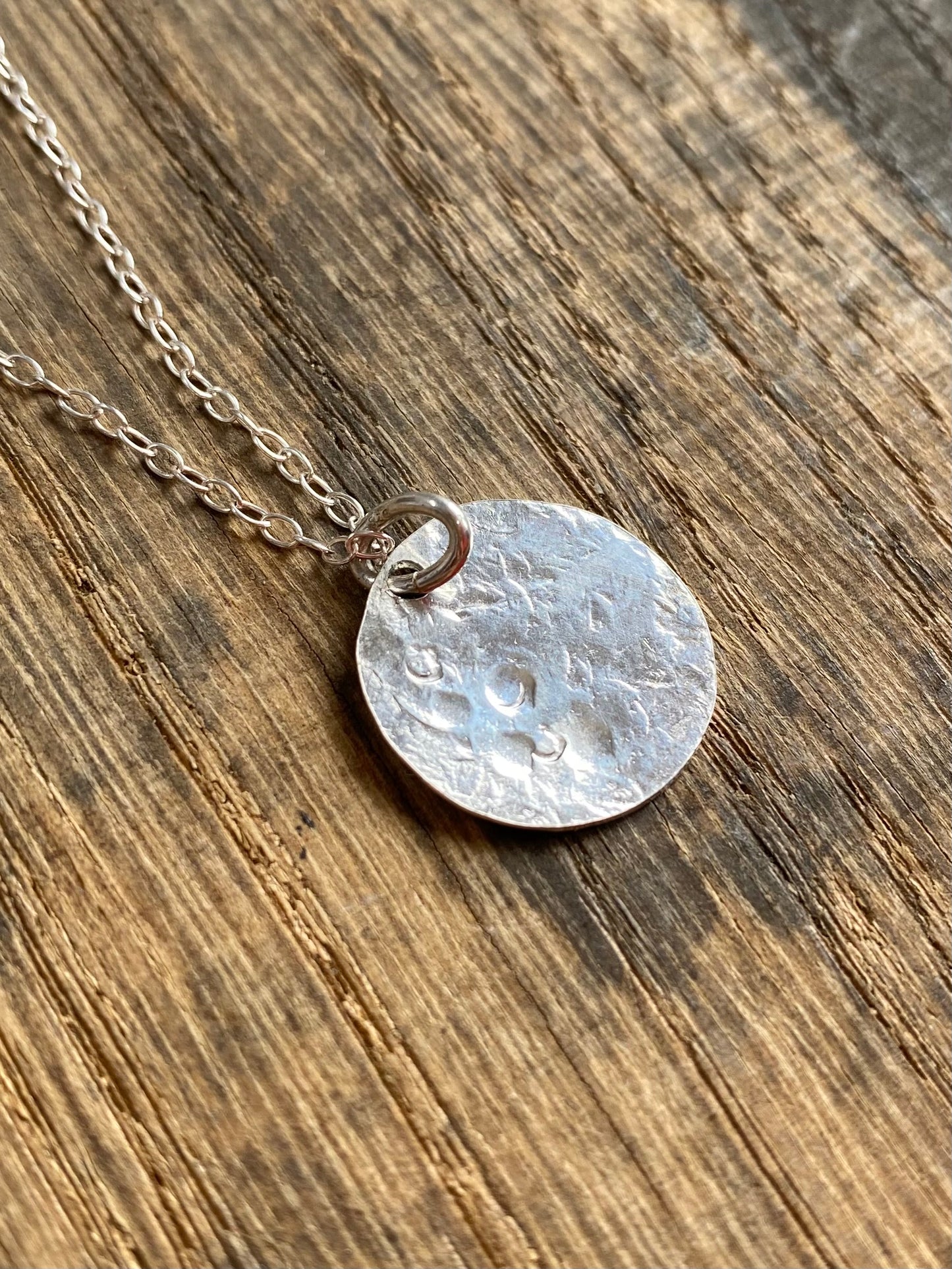 Recycled Sterling Silver Moon Necklace