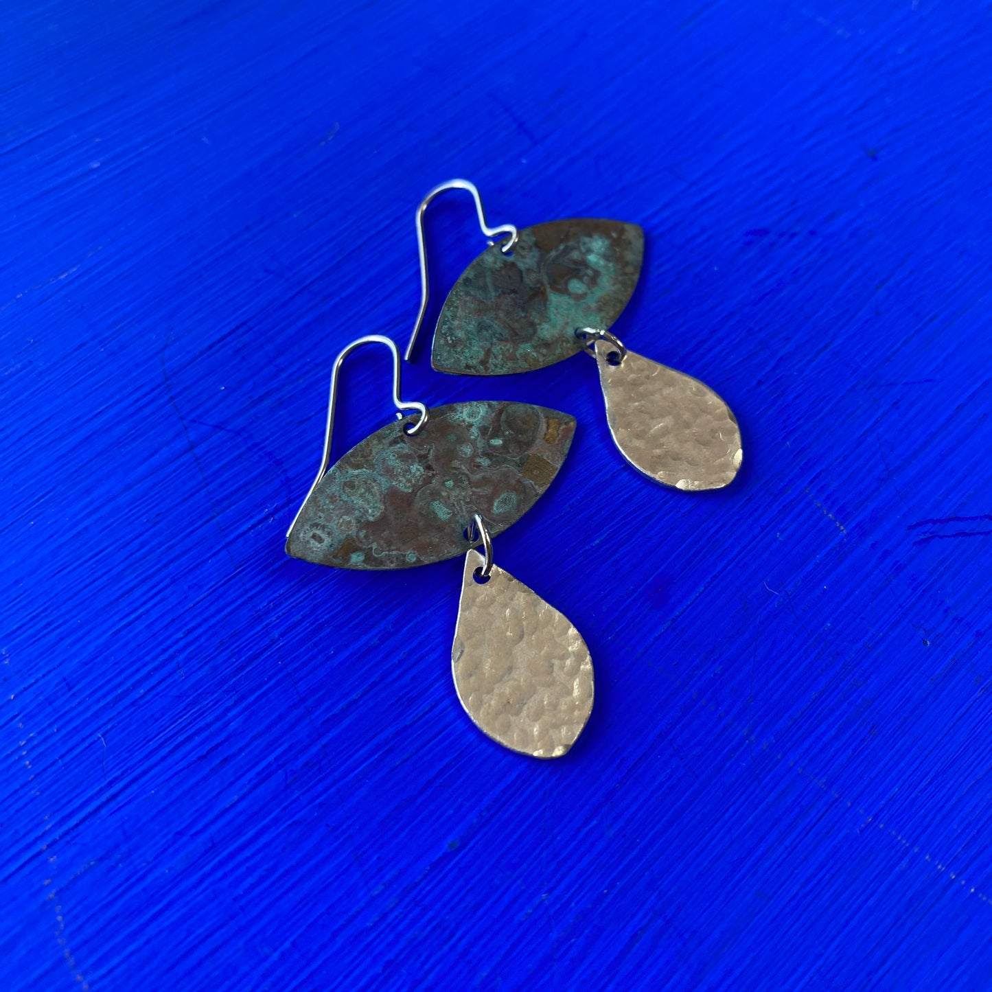 SACRED TEARS Turquoise Patina and Hammered Aluminium