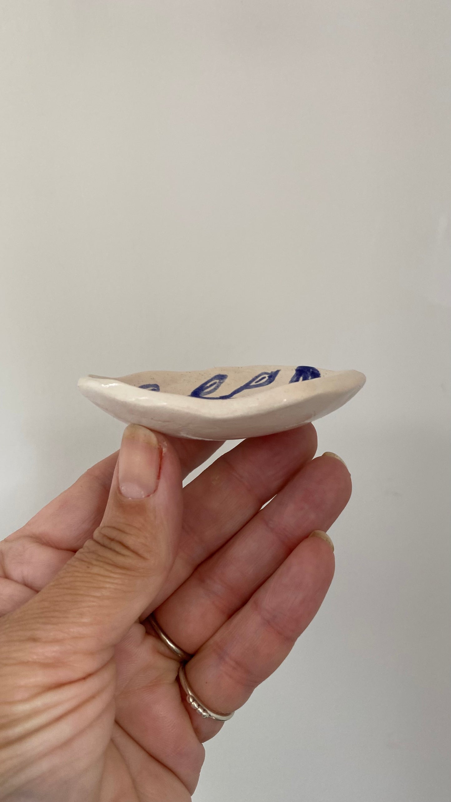 Ceramic Trinket Dish - Decorative Bowl - Ring Dish - Illustration - Fish - Delft Inspired