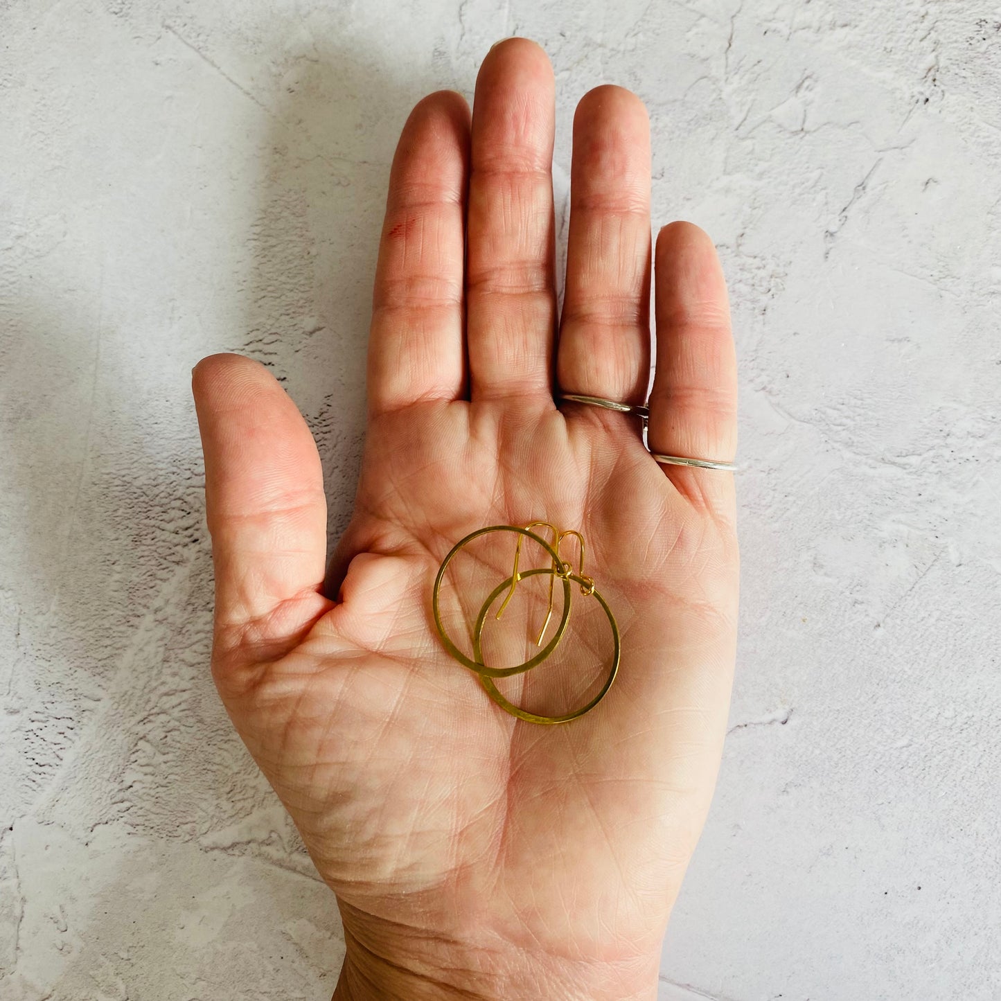 Large Planished Brass Hoops