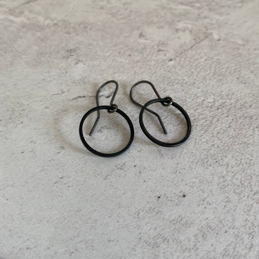 Tiny Black Hoop Earrings