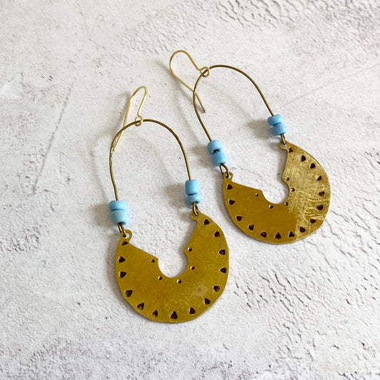 ADELITA Beaded Brass Earrings