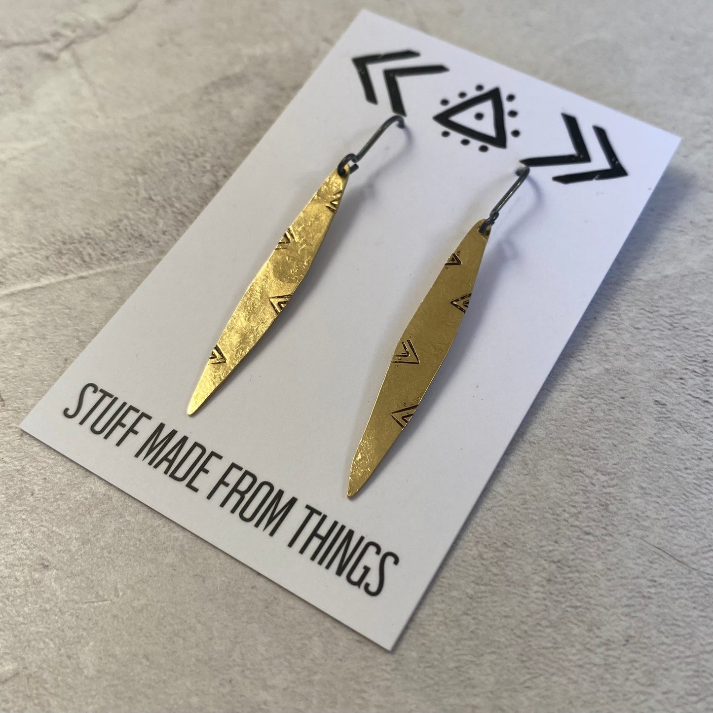 ELLIPSE Brass Hammered Earrings