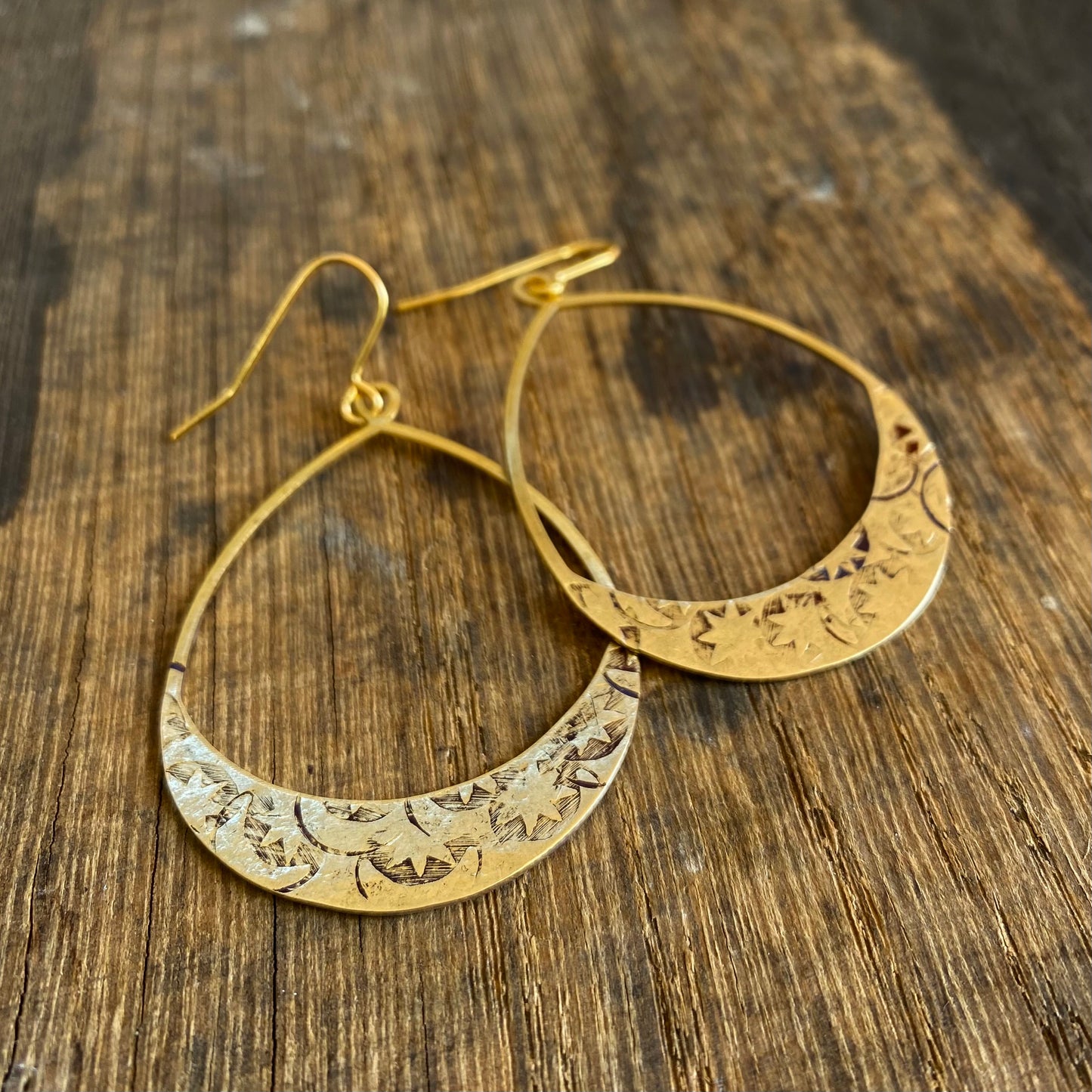 CELESTE  Star and Moon Hoop Earrings