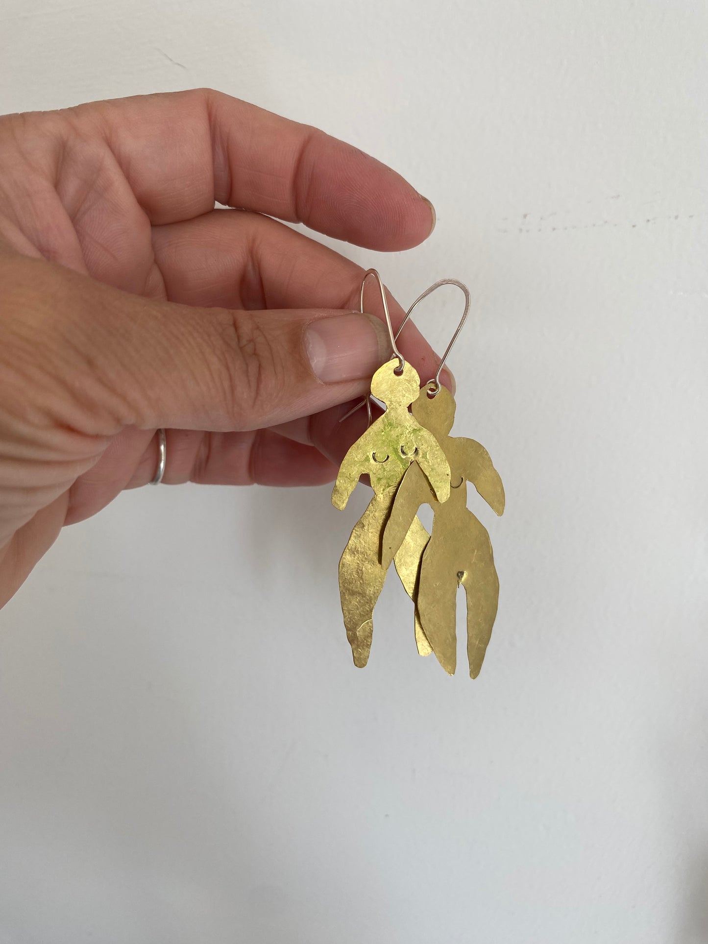 Merry Maidens Brass Statement Earrings