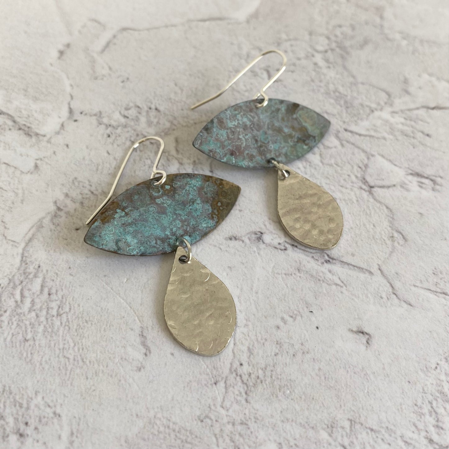 SACRED TEARS Turquoise Patina and Hammered Aluminium
