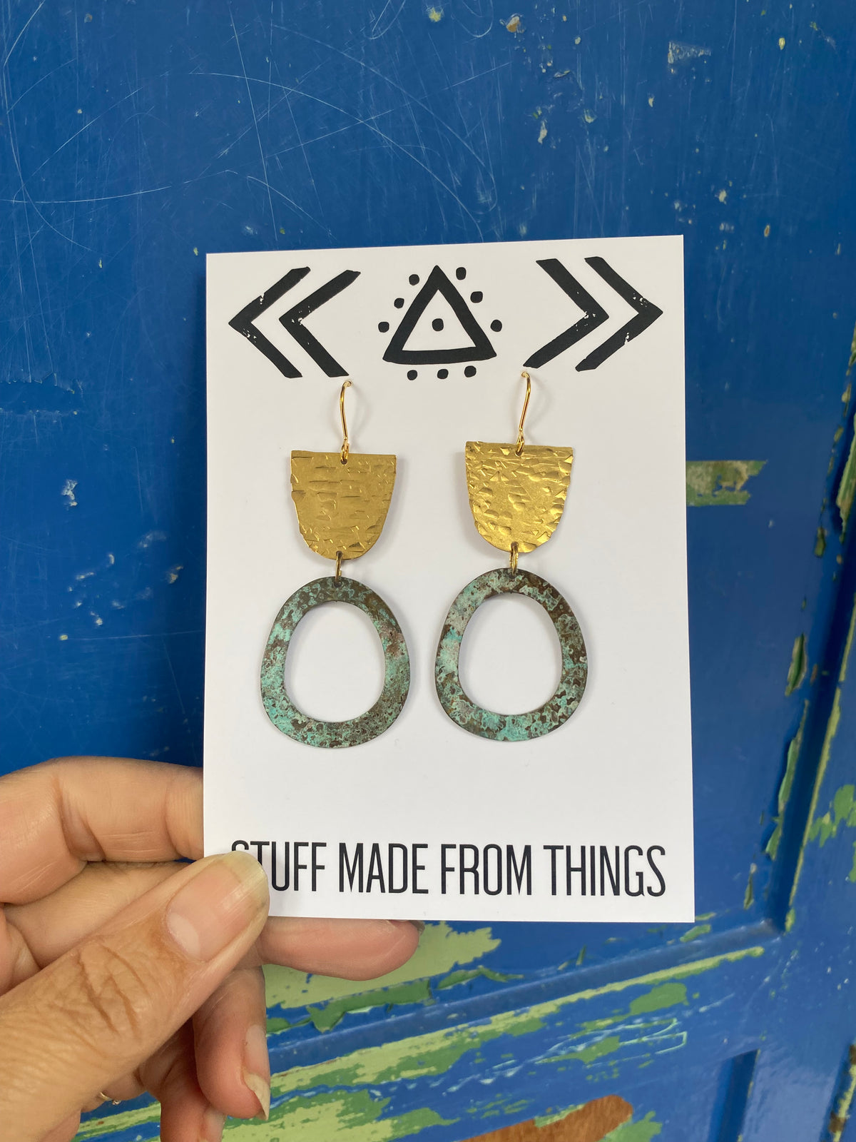 HEPWORTH Patinated Brass Earrings