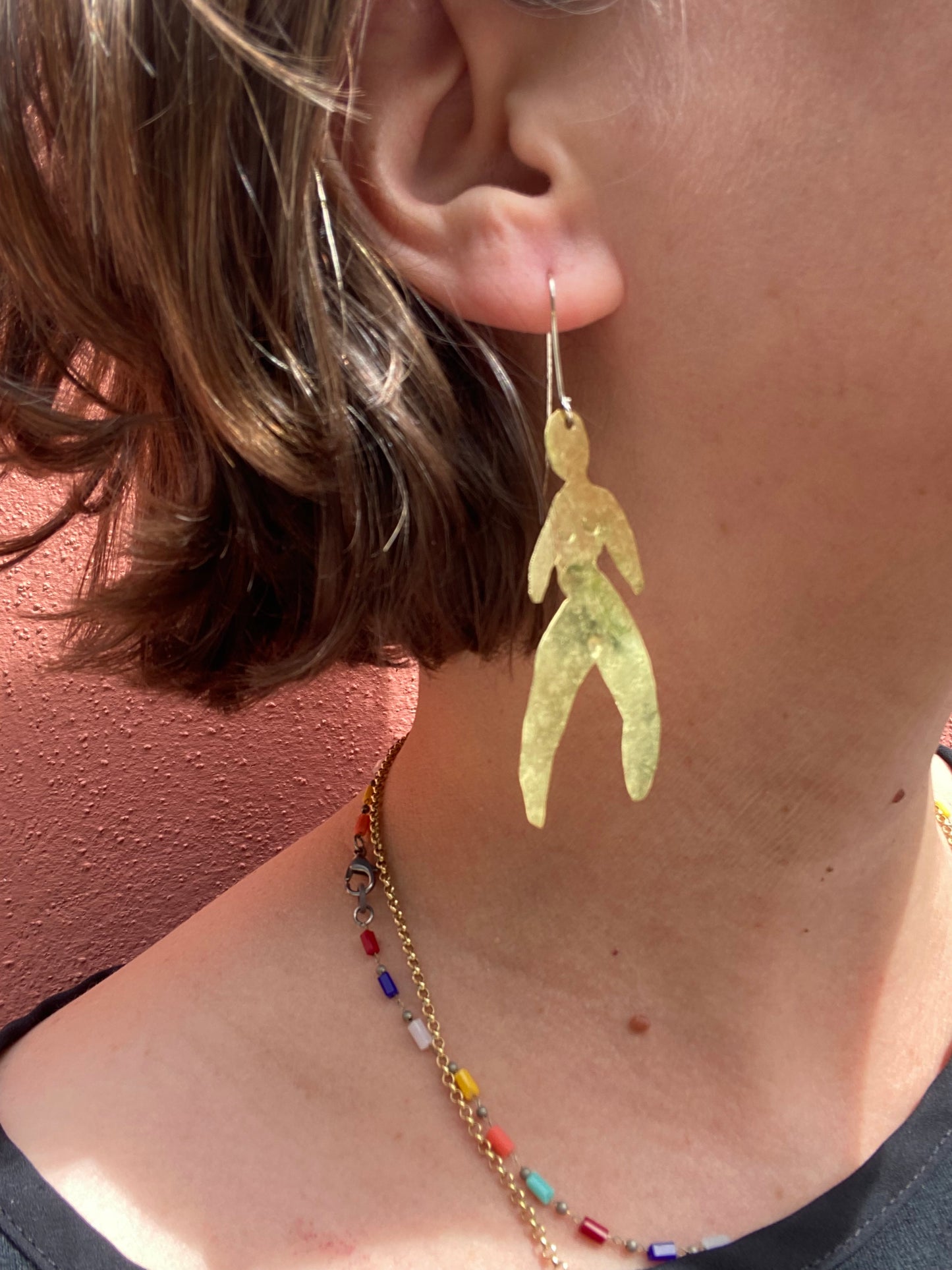 Merry Maidens Brass Statement Earrings