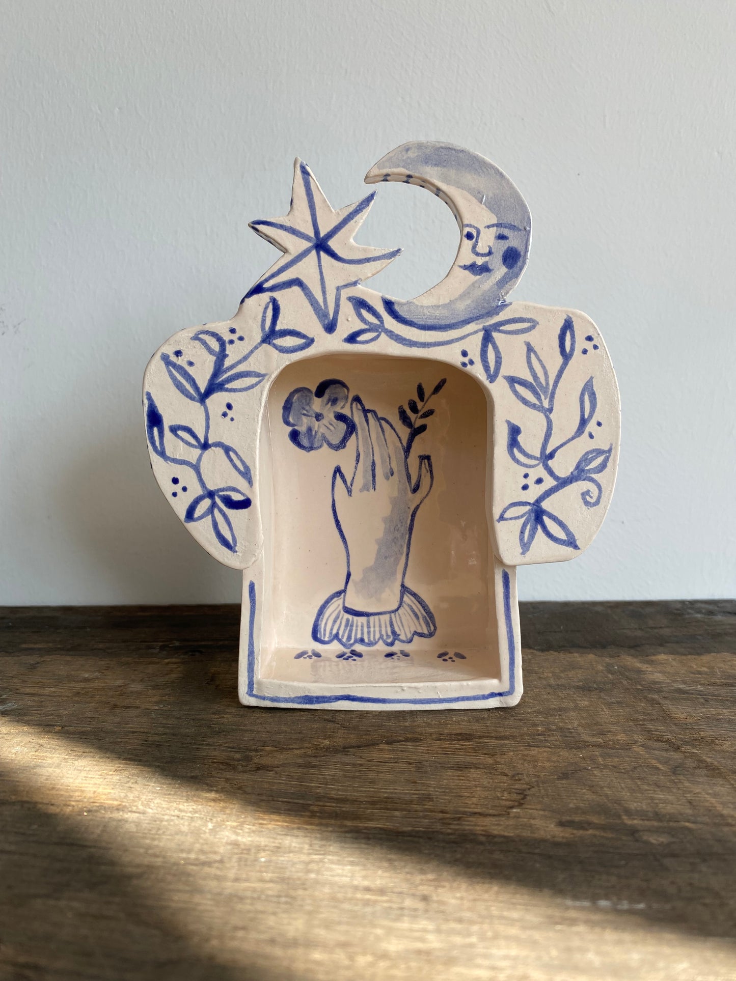 Little Altar - Temple - Ceramic Art - Object - Blue and White