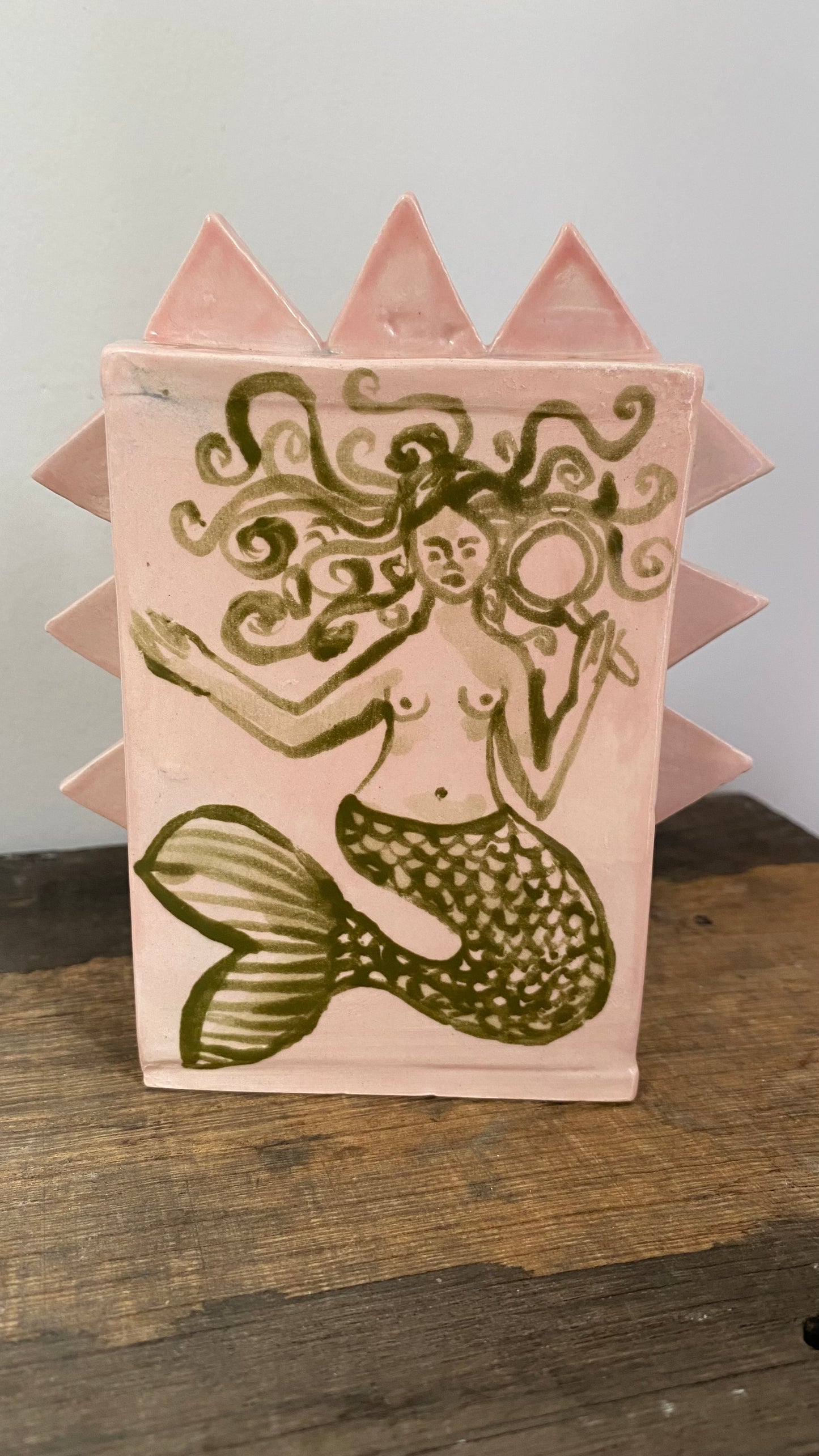 Little Altar - Temple - Ceramic Art - Object - Pink & Green
