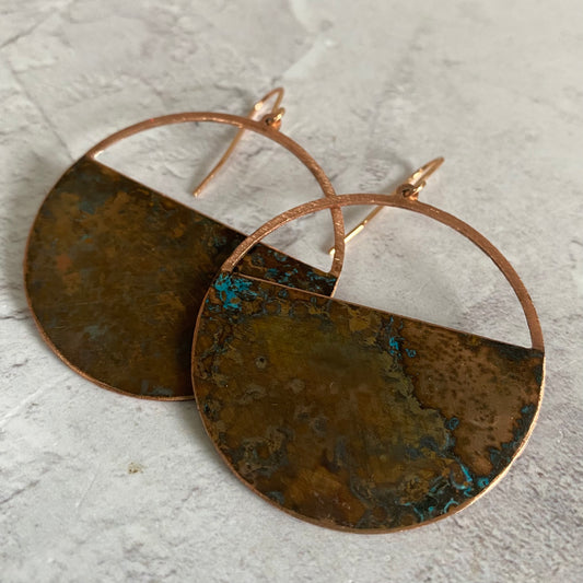 DIA Patinated Copper Hoop Earrings