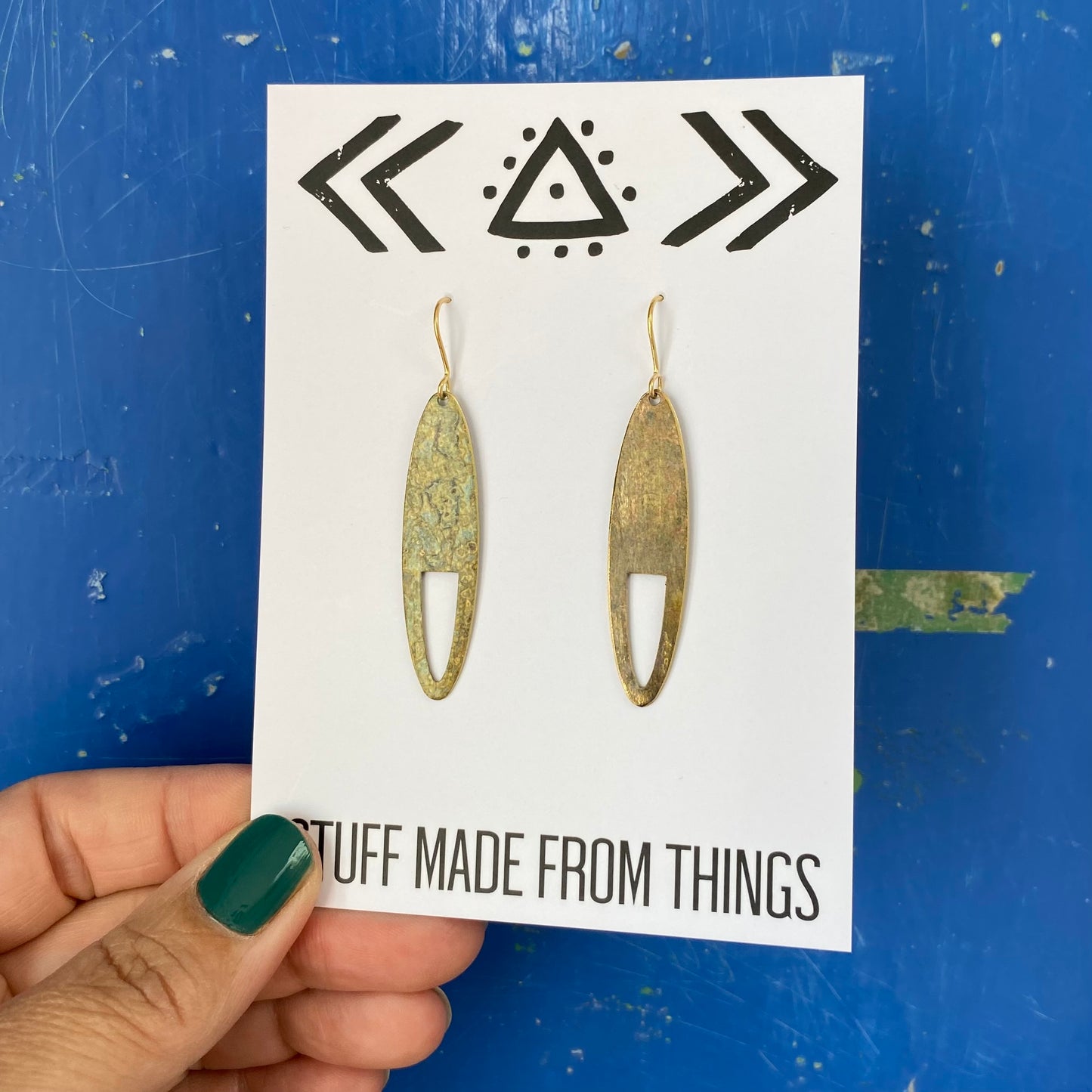 DUNE Patinated Brass Earrings