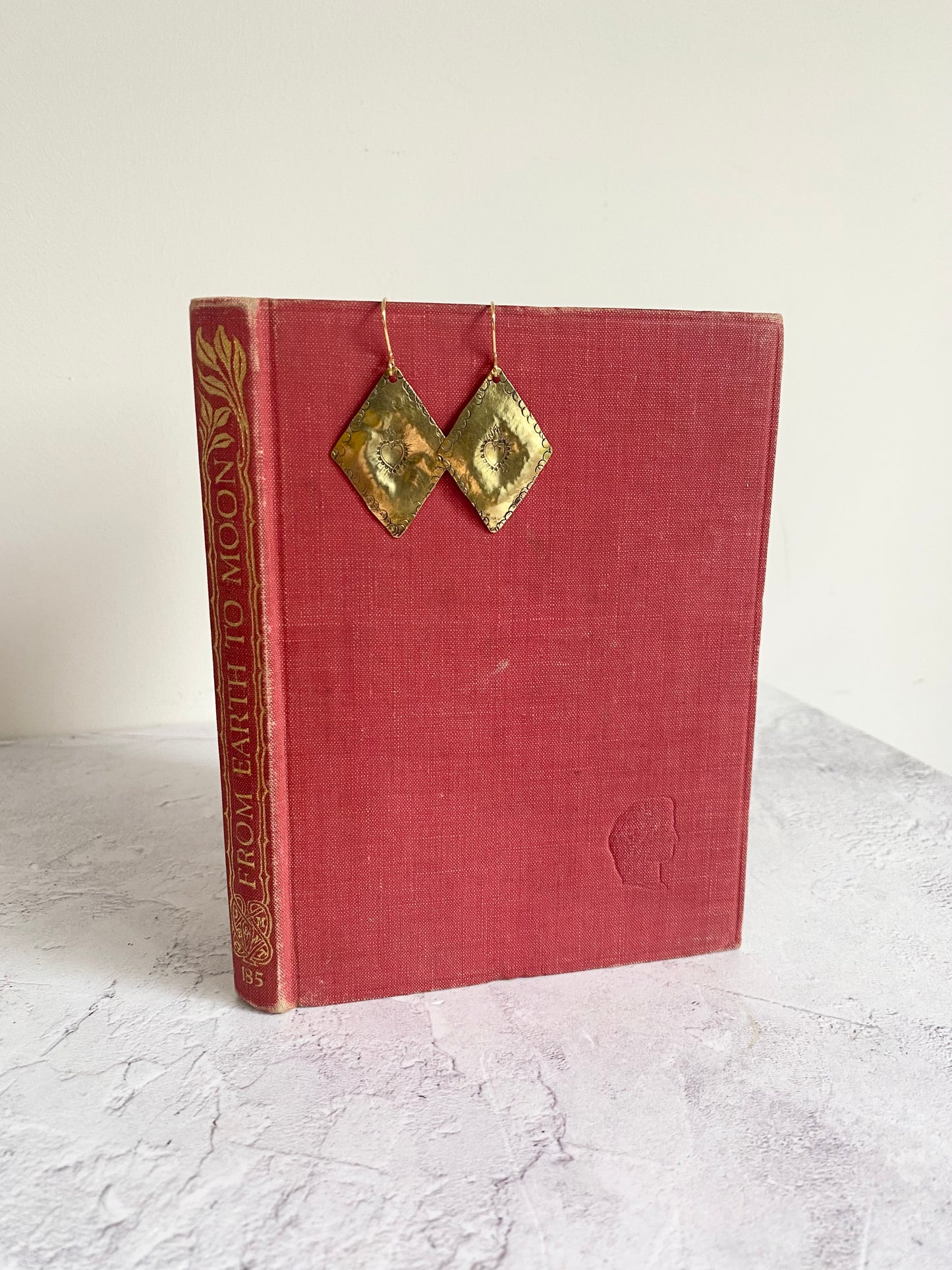 CORAZON Golden Brass Repoussé Earrings