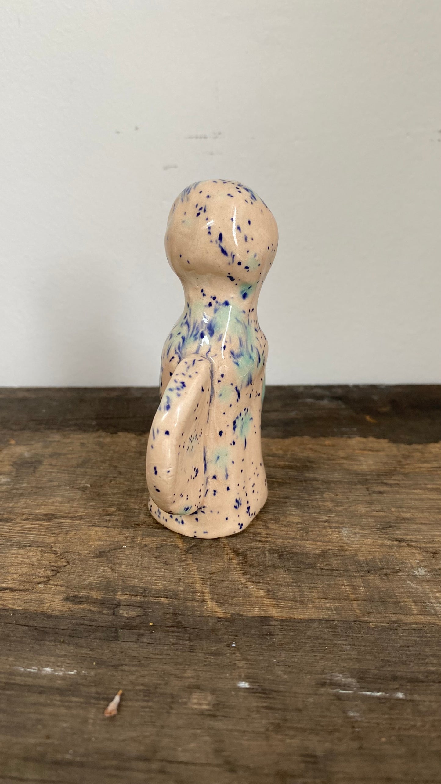 Altar Woman Figurine - Ceramic - Pink Speckled