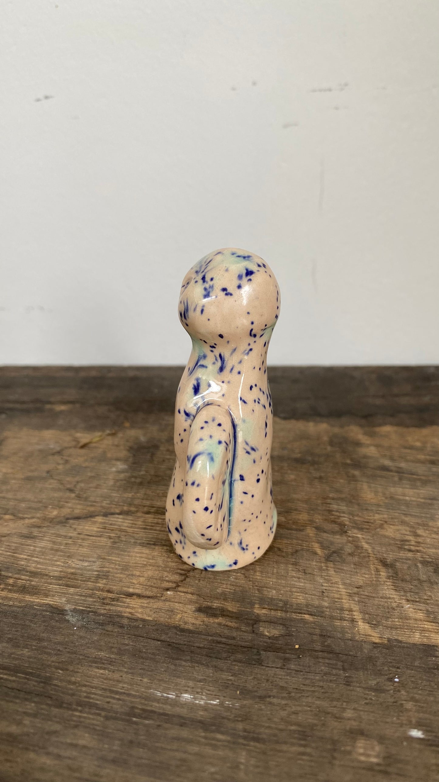 Altar Woman Figurine - Ceramic - Pink Speckled