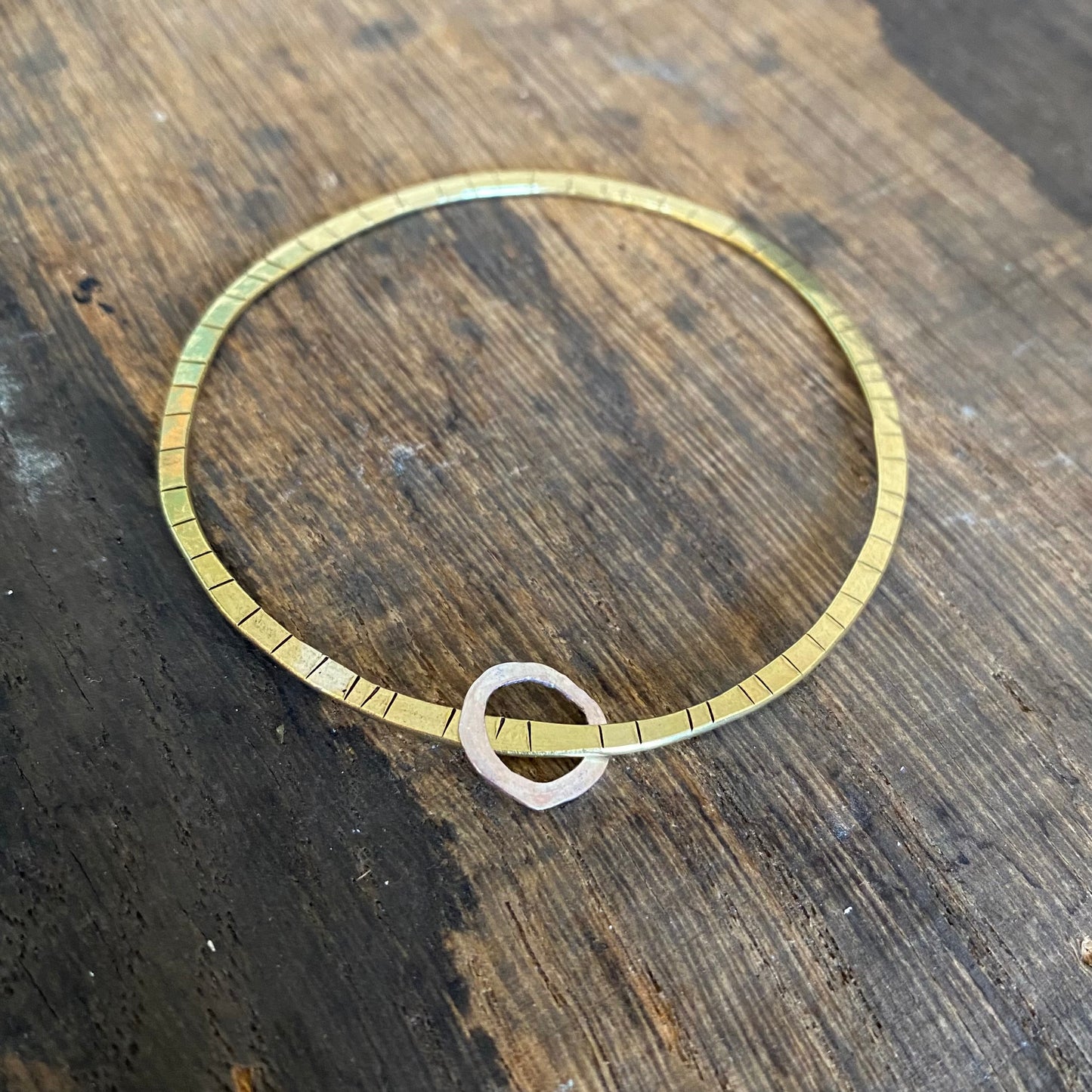 LINYOW Brass and Recycled Silver Bangle