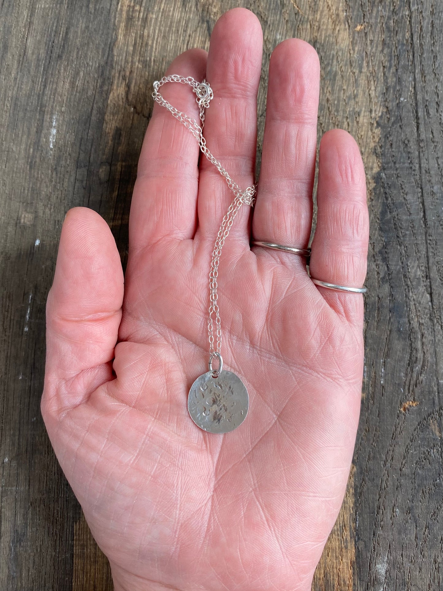 Recycled Sterling Silver Moon Necklace