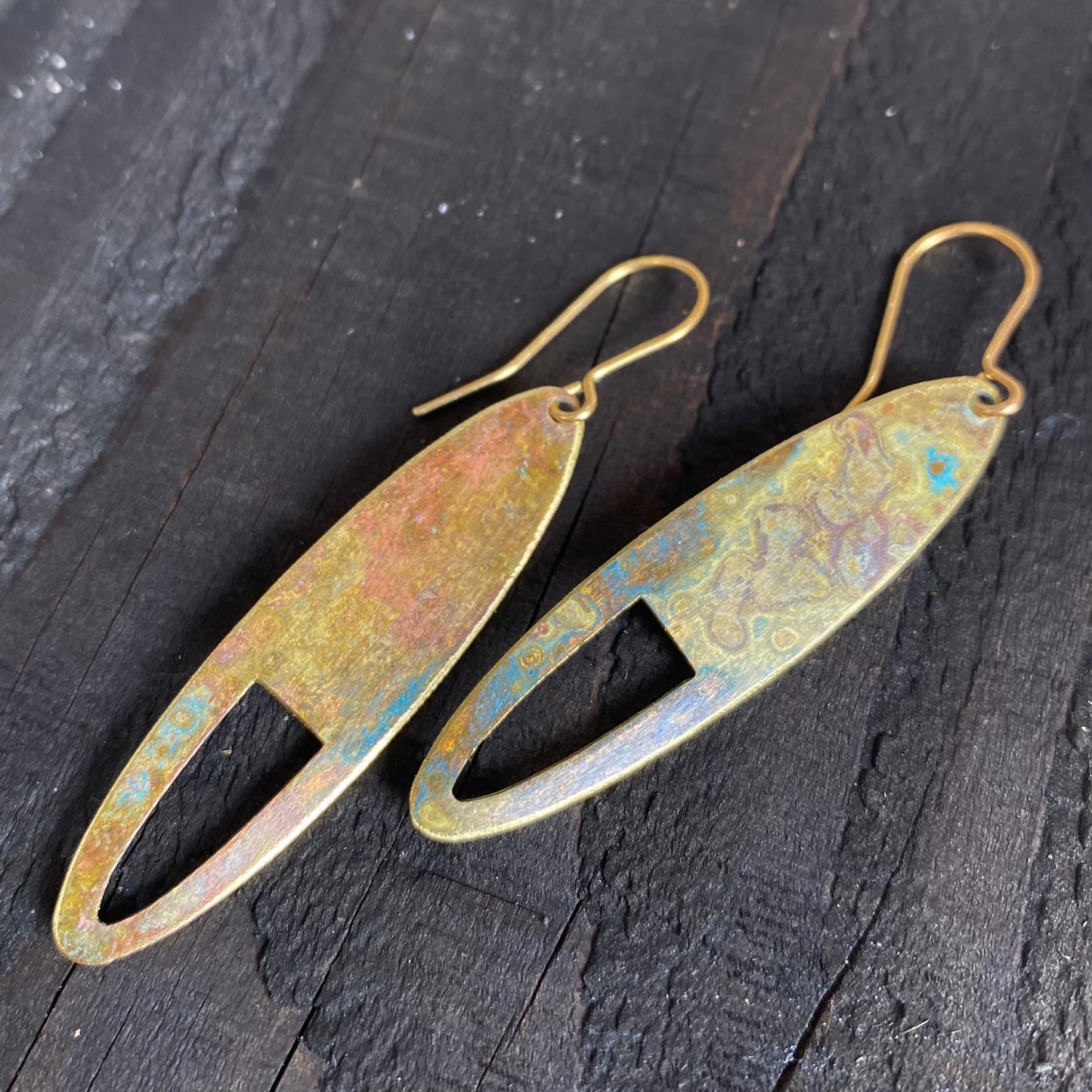 DUNE Patinated Brass Earrings