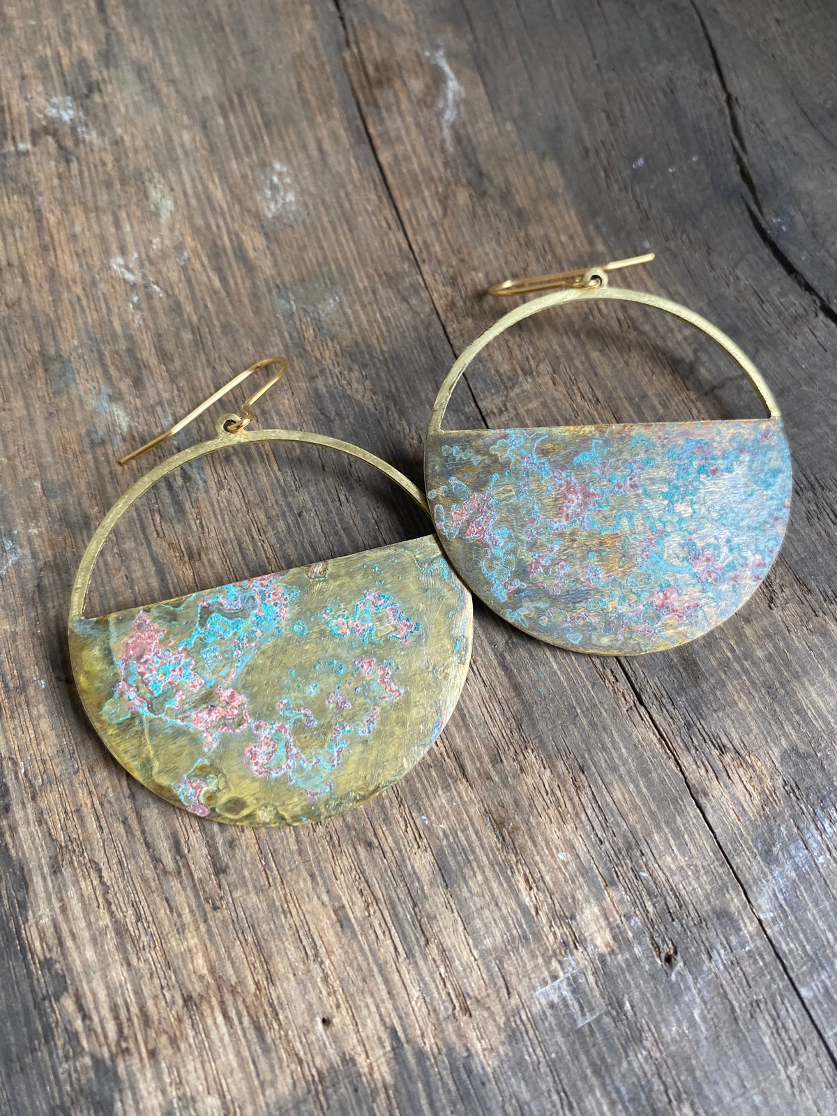 HORIZON Patinated Brass Earrings