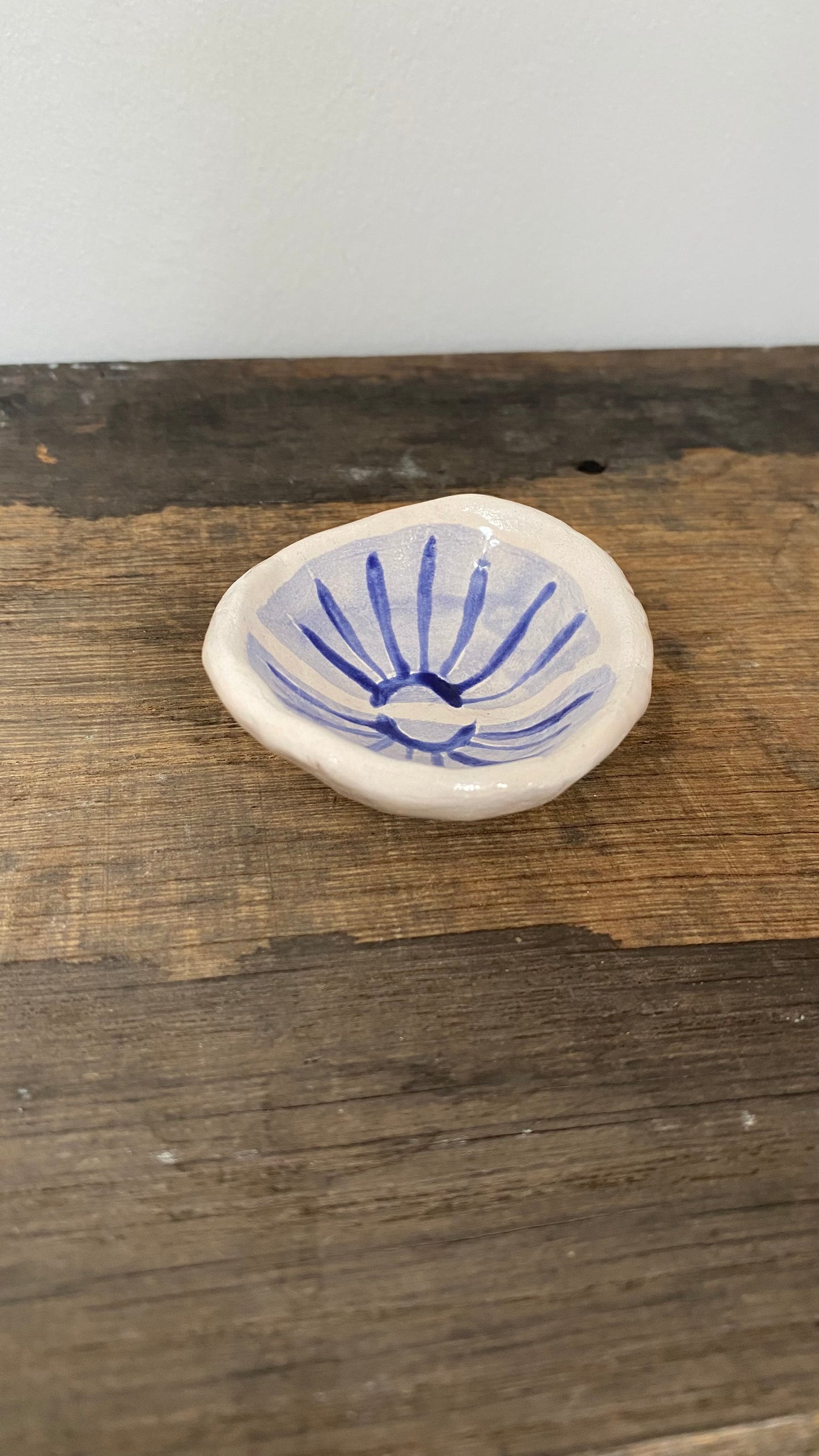 Ceramic Trinket Dish - Decorative Bowl - Ring Dish - Figure - Illustration - Beltane- Delft Inspired