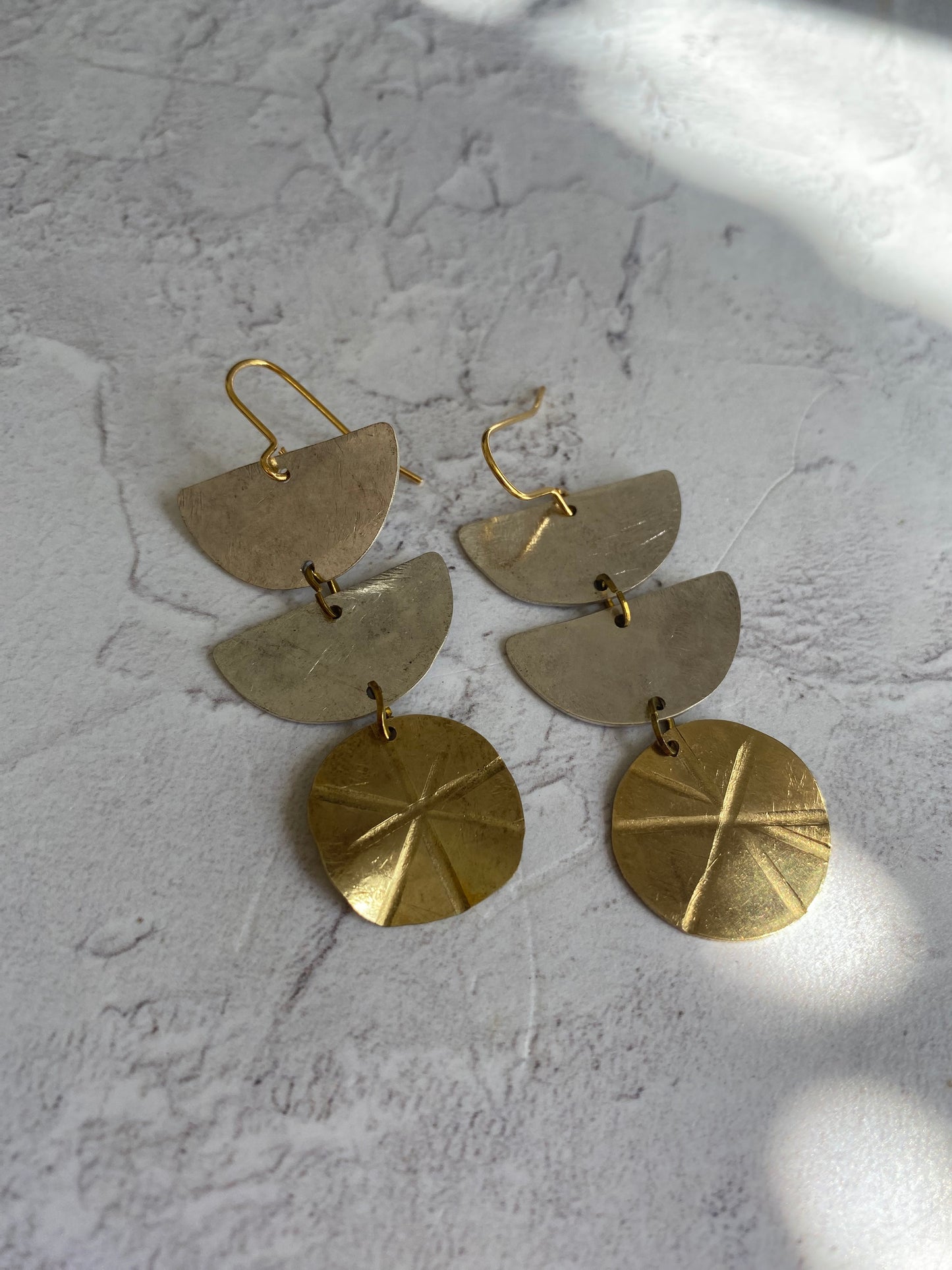 Saturday Sun Statement Earrings - Silver & Gold