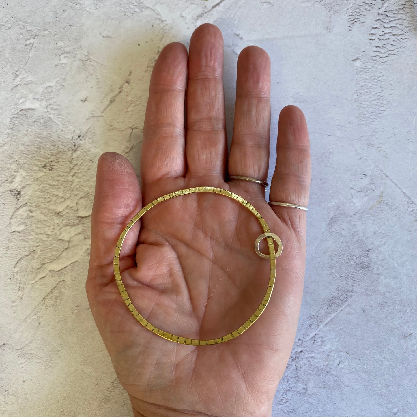 LINYOW Brass and Recycled Silver Bangle