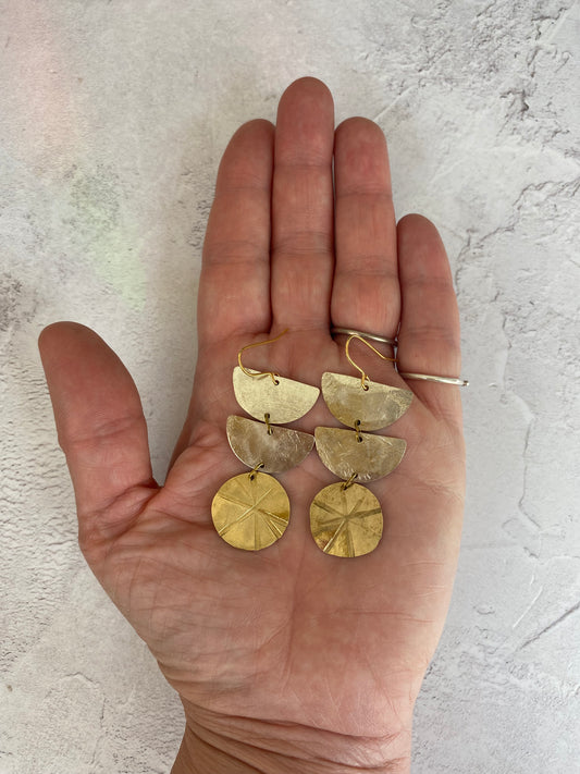 Saturday Sun Statement Earrings - Silver & Gold