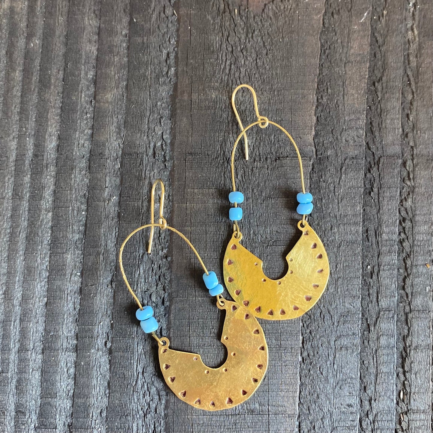 ADELITA Beaded Brass Earrings