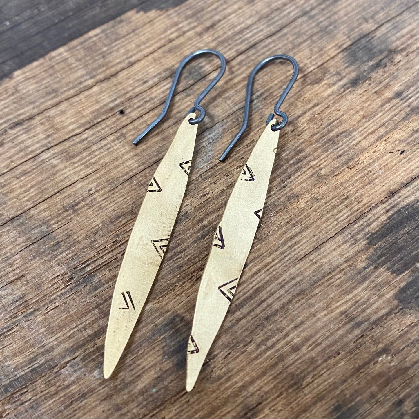 ELLIPSE Brass Hammered Earrings