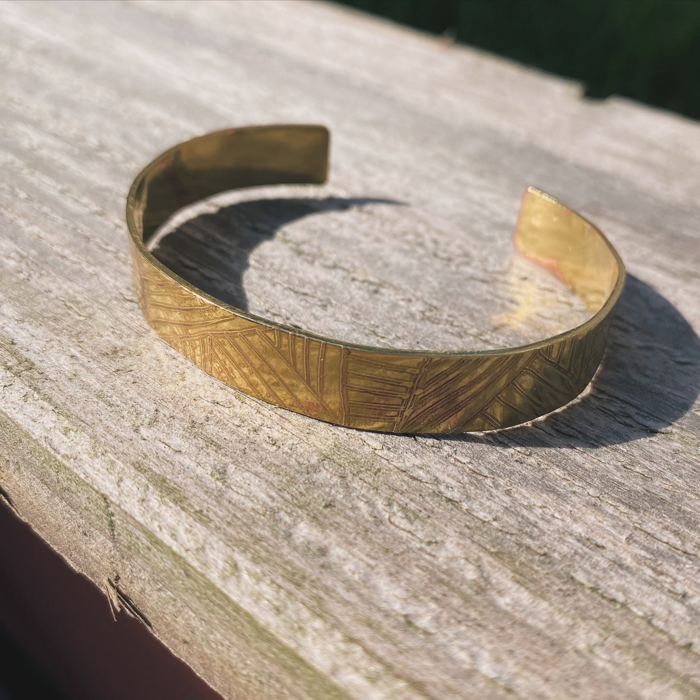 THREAD Etched Brass Cuff