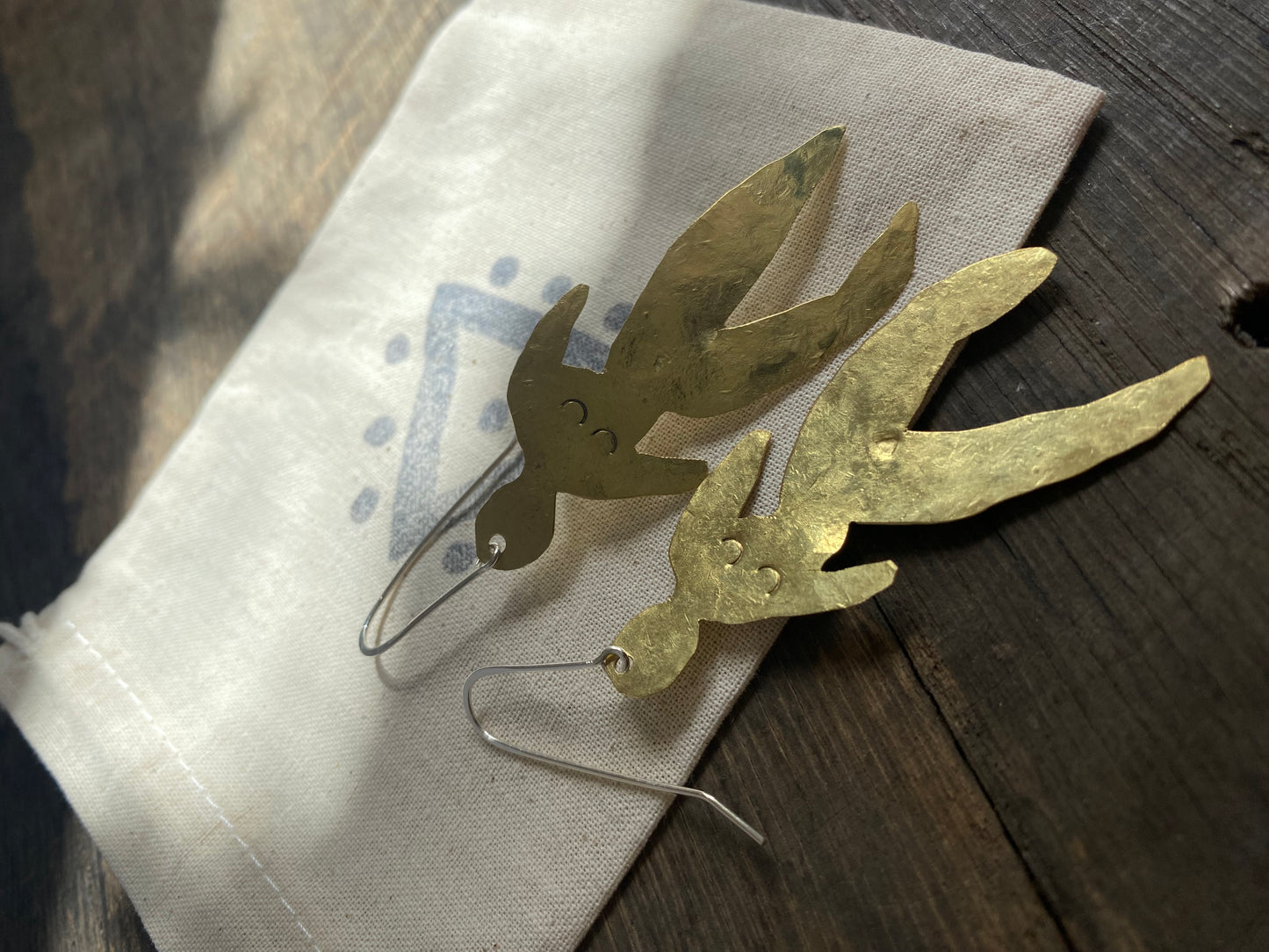 Merry Maidens Brass Statement Earrings
