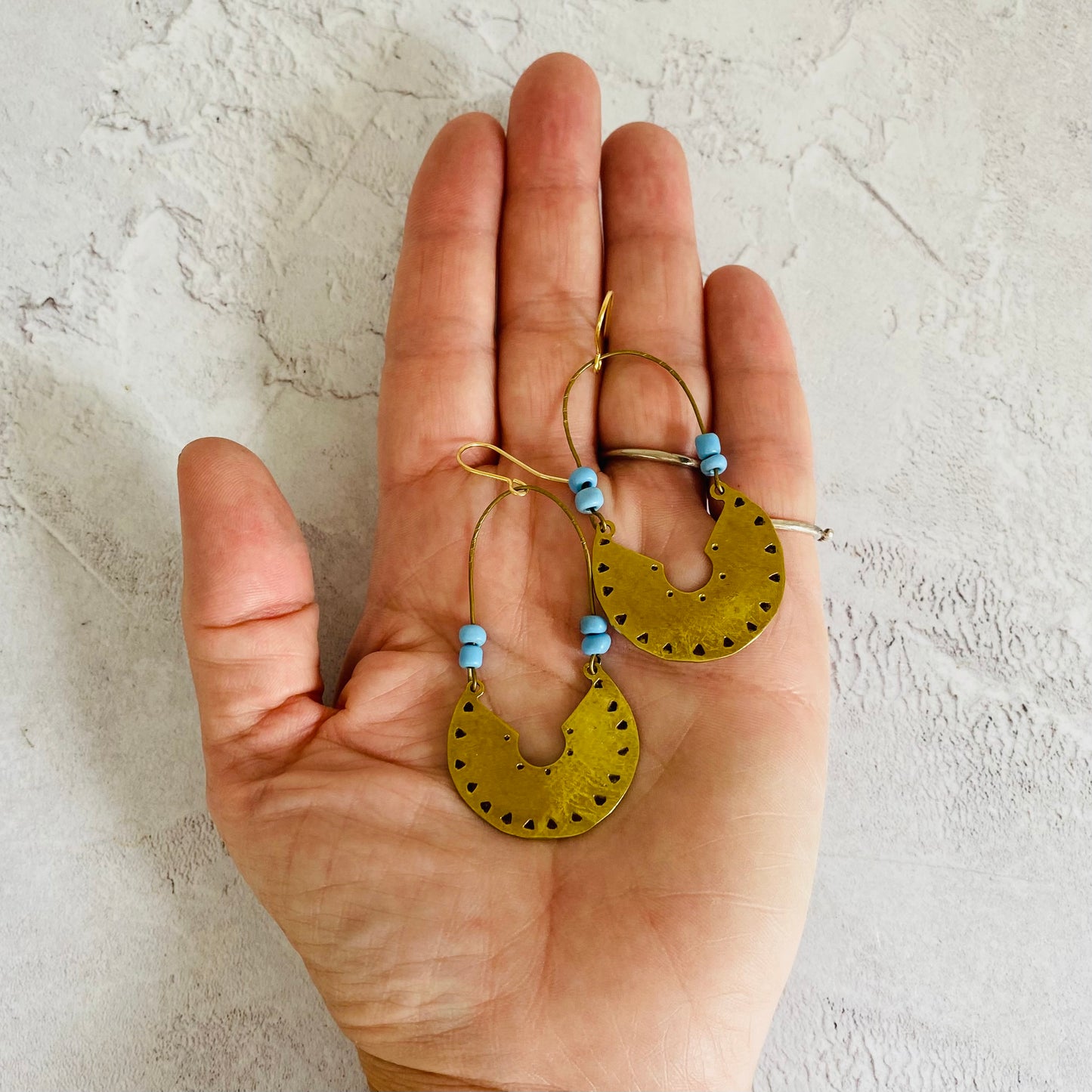 ADELITA Beaded Brass Earrings