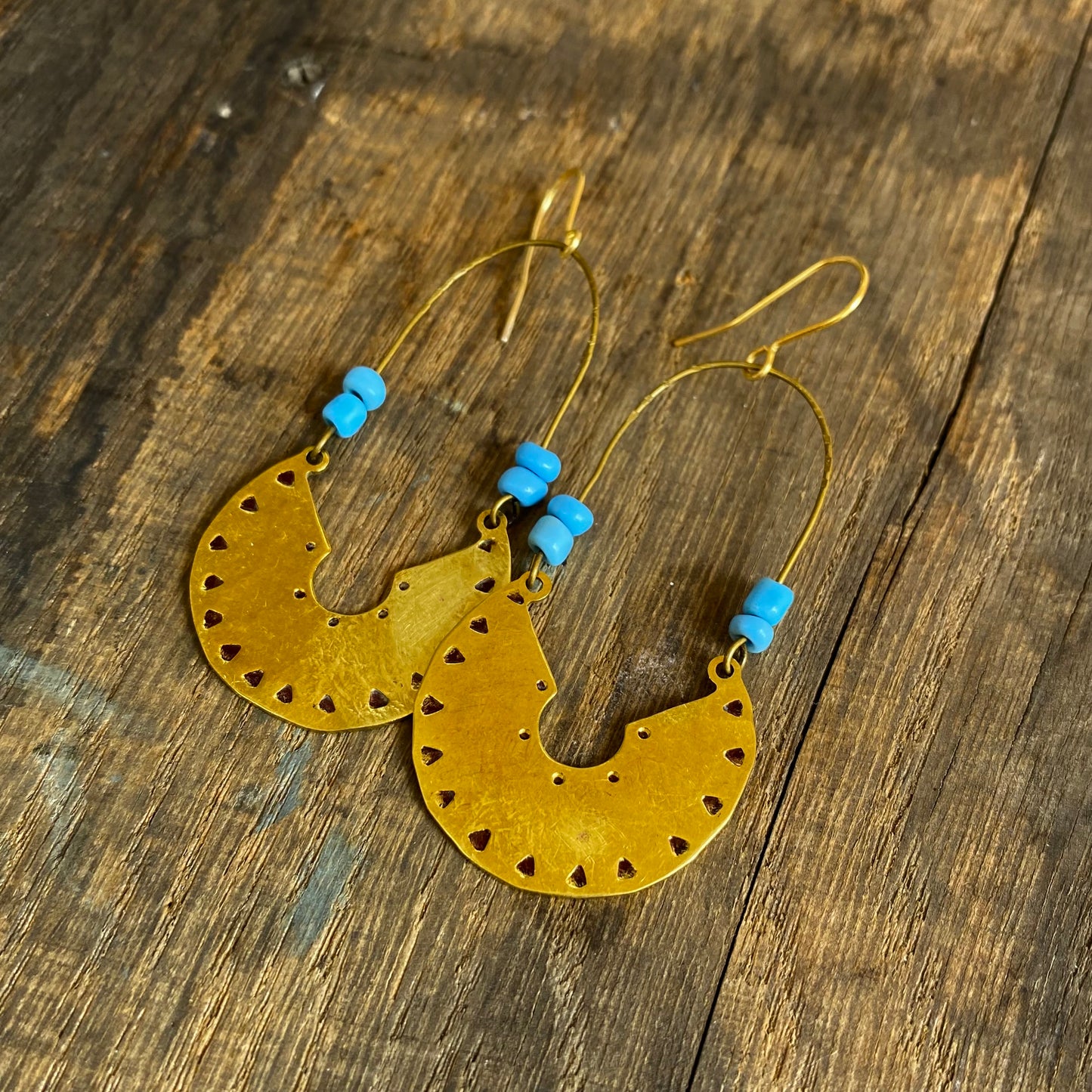 ADELITA Beaded Brass Earrings