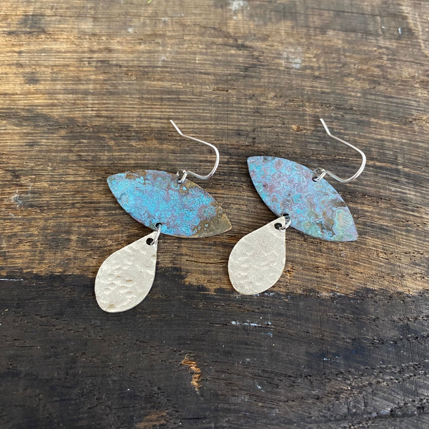 SACRED TEARS Turquoise Patina and Hammered Aluminium
